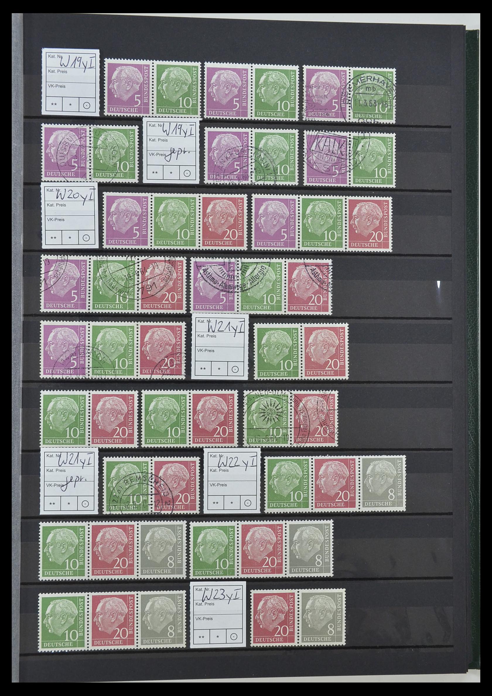33275 025 - Postzegelverzameling 33275 Bundespost combinaties 1951-1960.