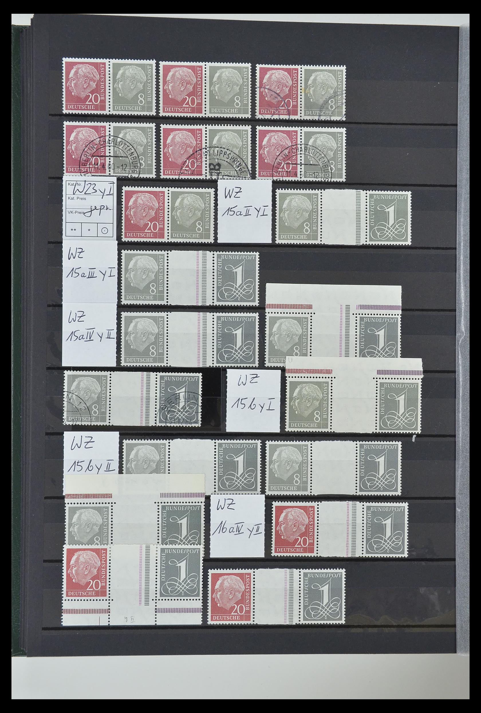 33275 026 - Postzegelverzameling 33275 Bundespost combinaties 1951-1960.