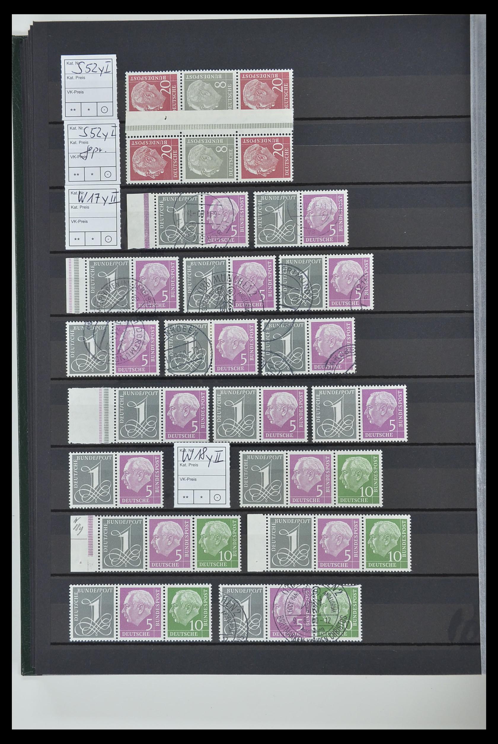 33275 028 - Postzegelverzameling 33275 Bundespost combinaties 1951-1960.