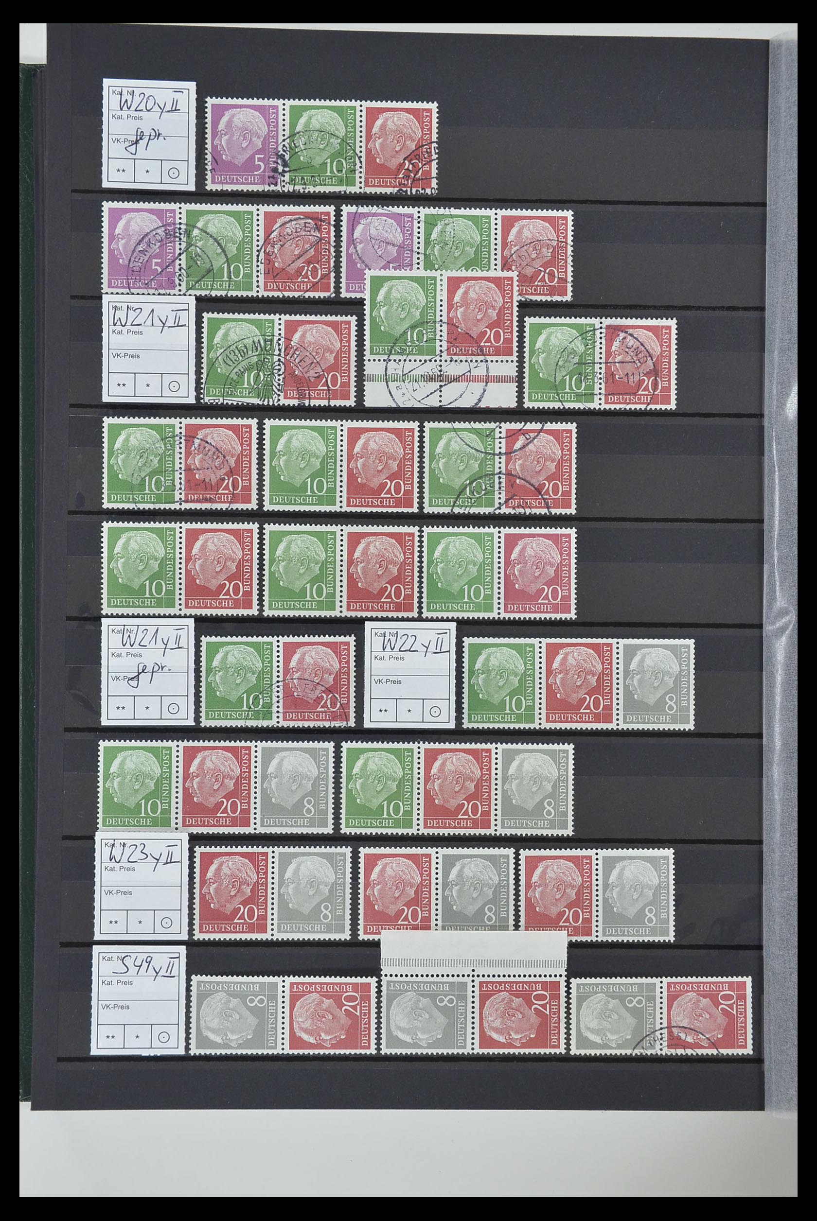 33275 030 - Postzegelverzameling 33275 Bundespost combinaties 1951-1960.