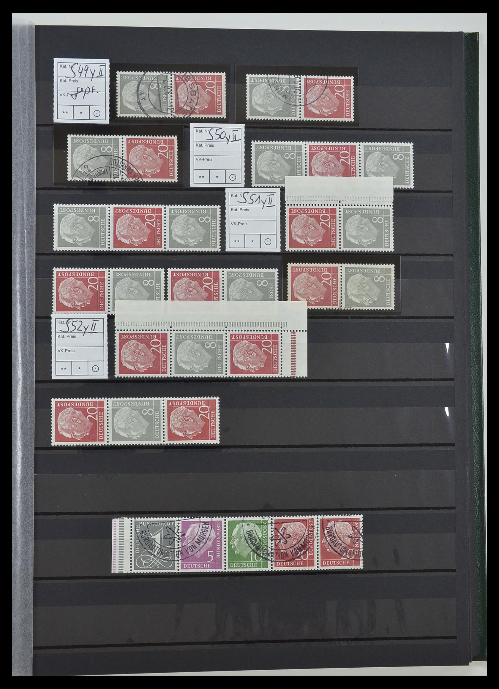 33275 031 - Postzegelverzameling 33275 Bundespost combinaties 1951-1960.