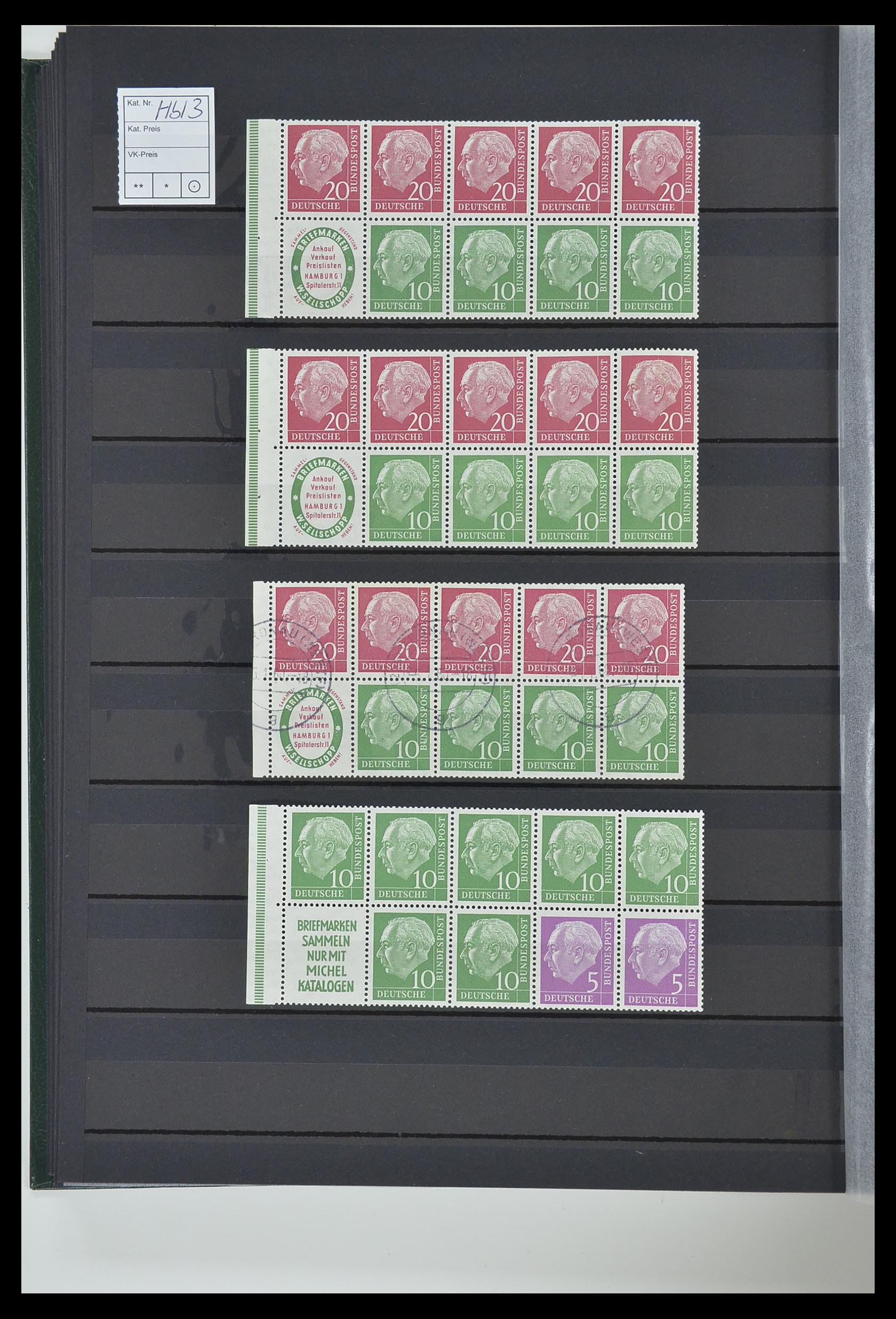33275 032 - Postzegelverzameling 33275 Bundespost combinaties 1951-1960.