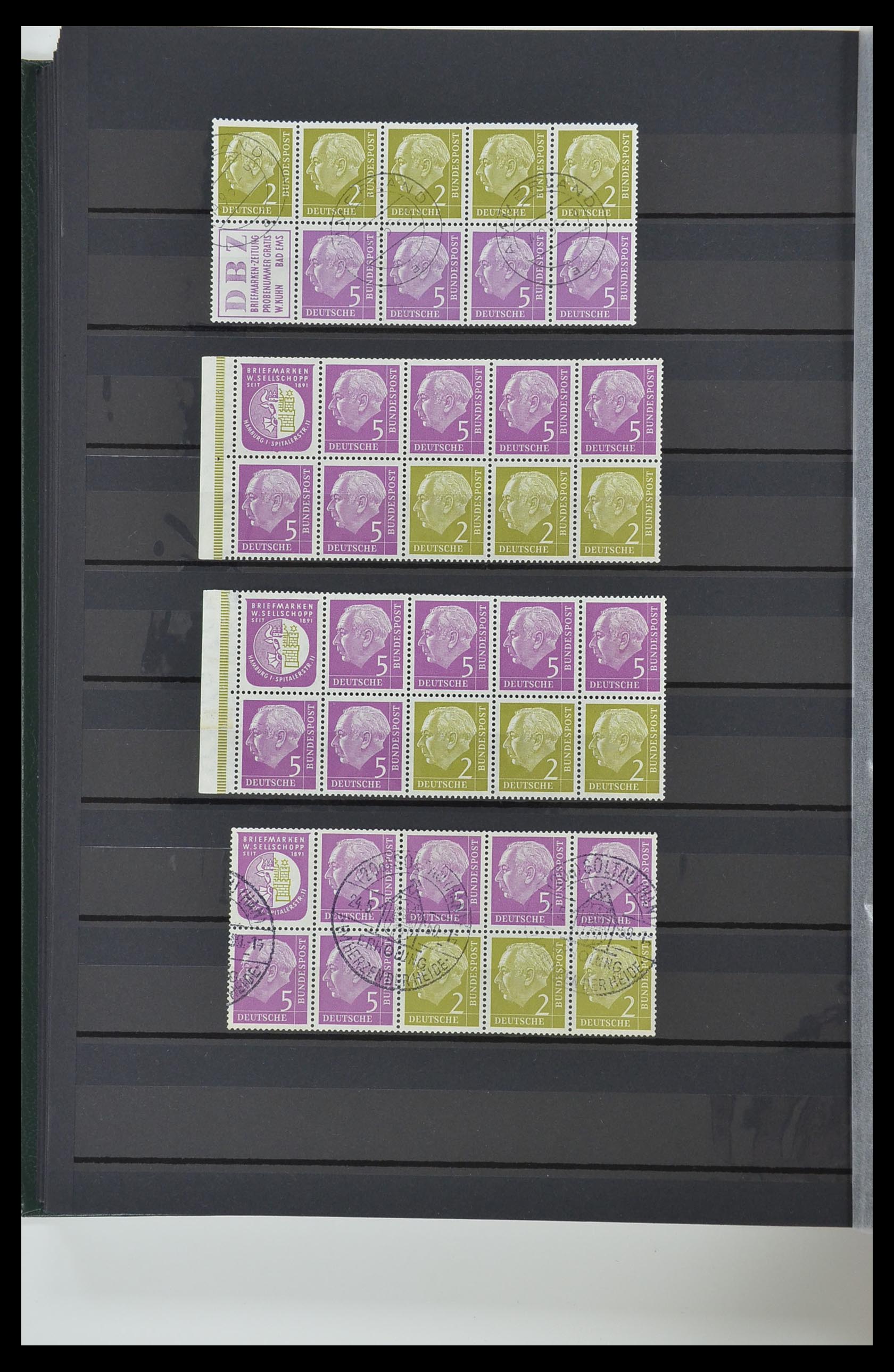 33275 034 - Postzegelverzameling 33275 Bundespost combinaties 1951-1960.