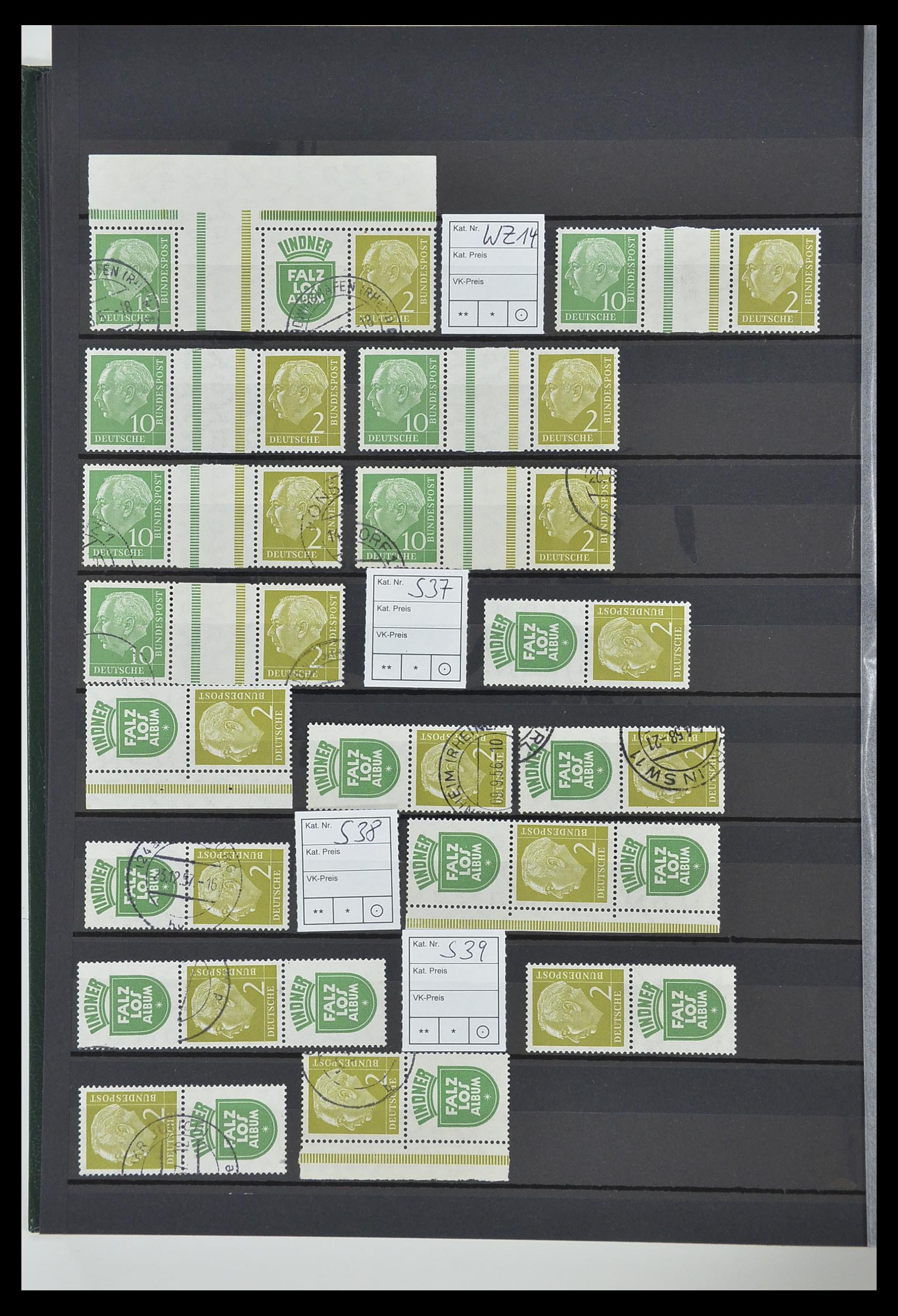 33275 044 - Postzegelverzameling 33275 Bundespost combinaties 1951-1960.