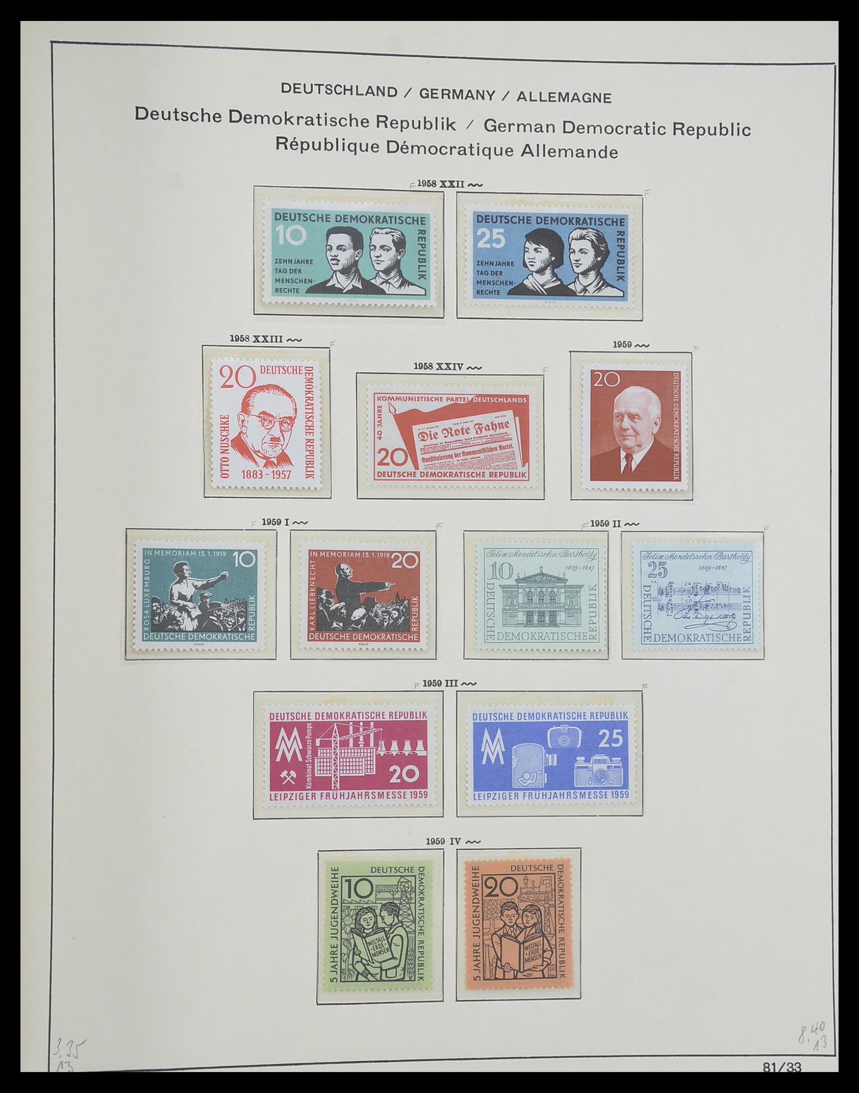 33281 098 - Stamp collection 33281 DDR 1945-1990.