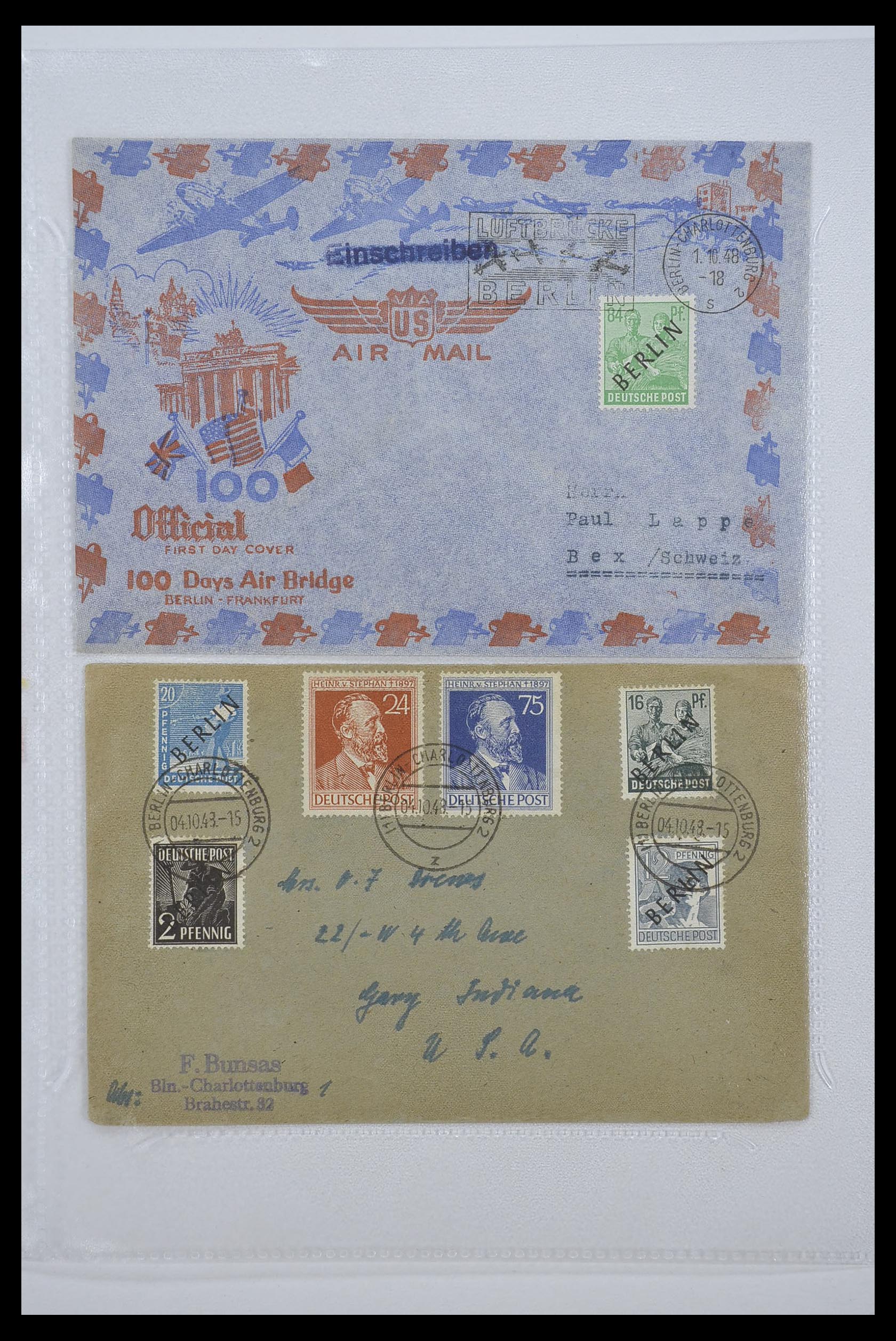 33290 001 - Postzegelverzameling 33290 Berlijn brieven 1948-1957.