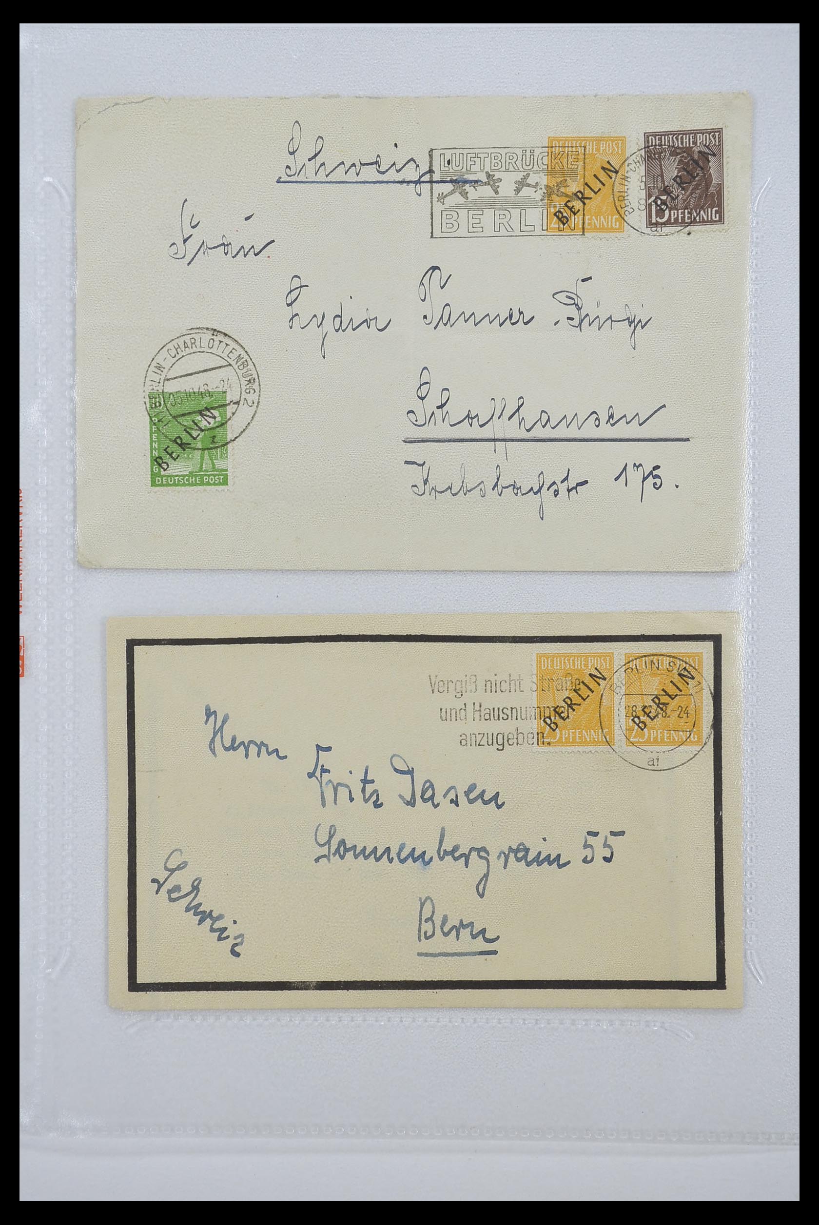 33290 003 - Postzegelverzameling 33290 Berlijn brieven 1948-1957.