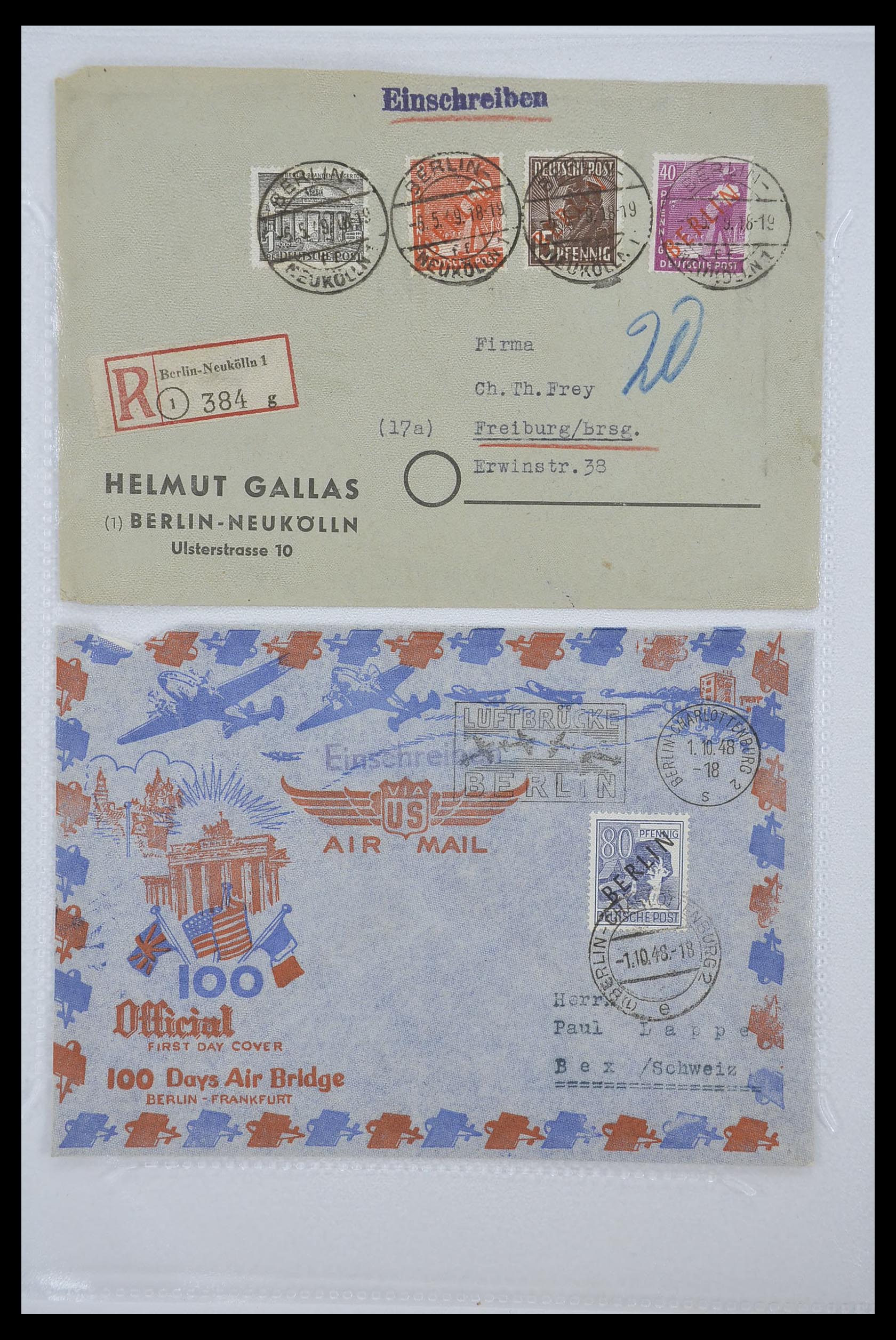 33290 005 - Postzegelverzameling 33290 Berlijn brieven 1948-1957.