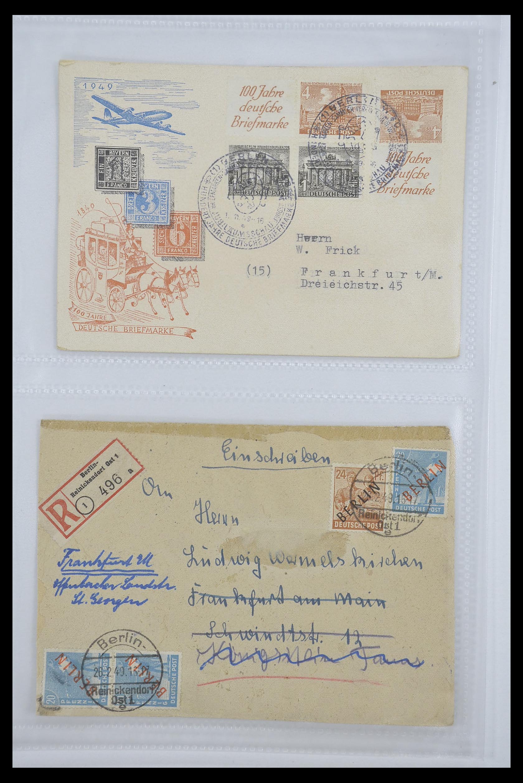 33290 007 - Postzegelverzameling 33290 Berlijn brieven 1948-1957.