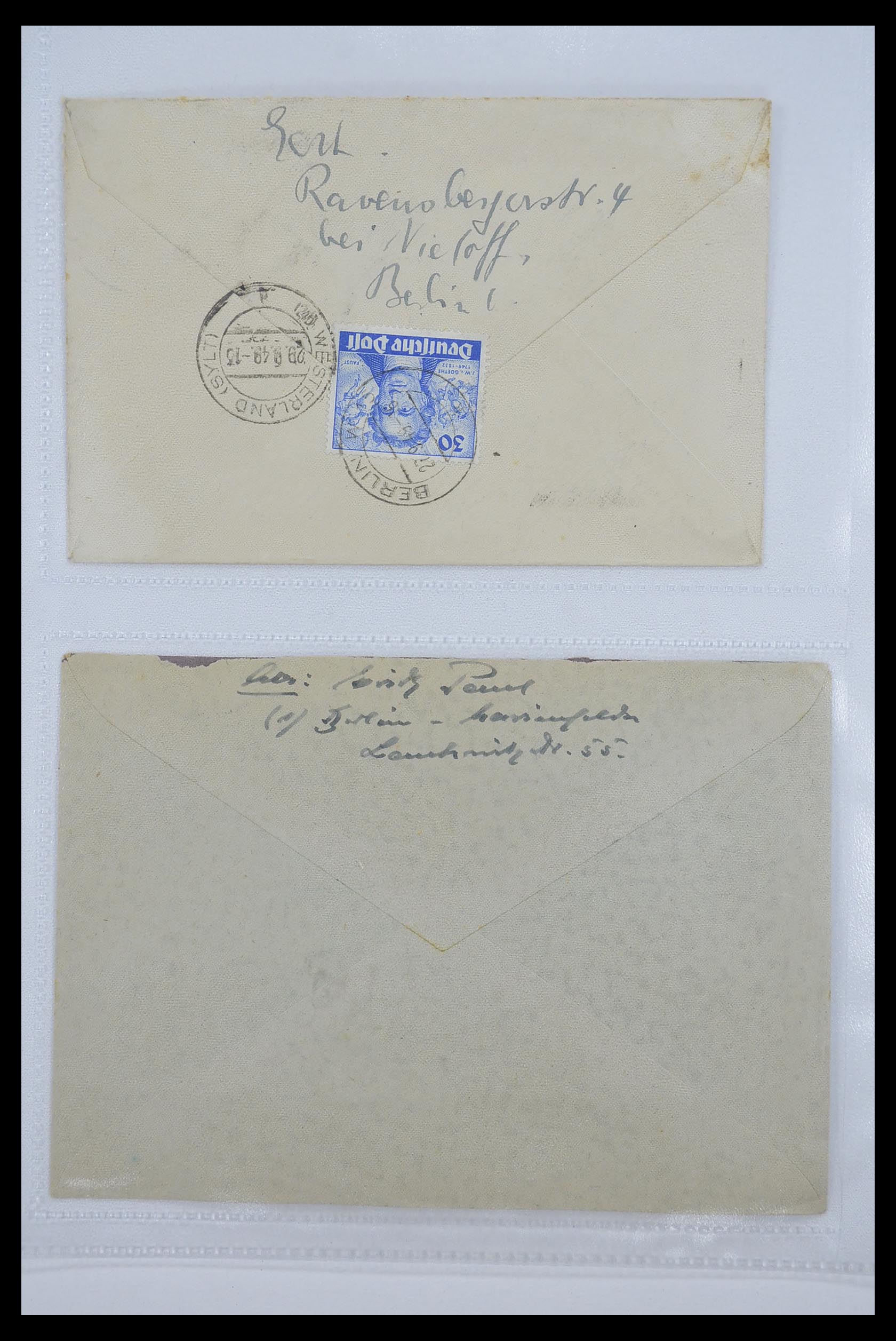 33290 014 - Postzegelverzameling 33290 Berlijn brieven 1948-1957.