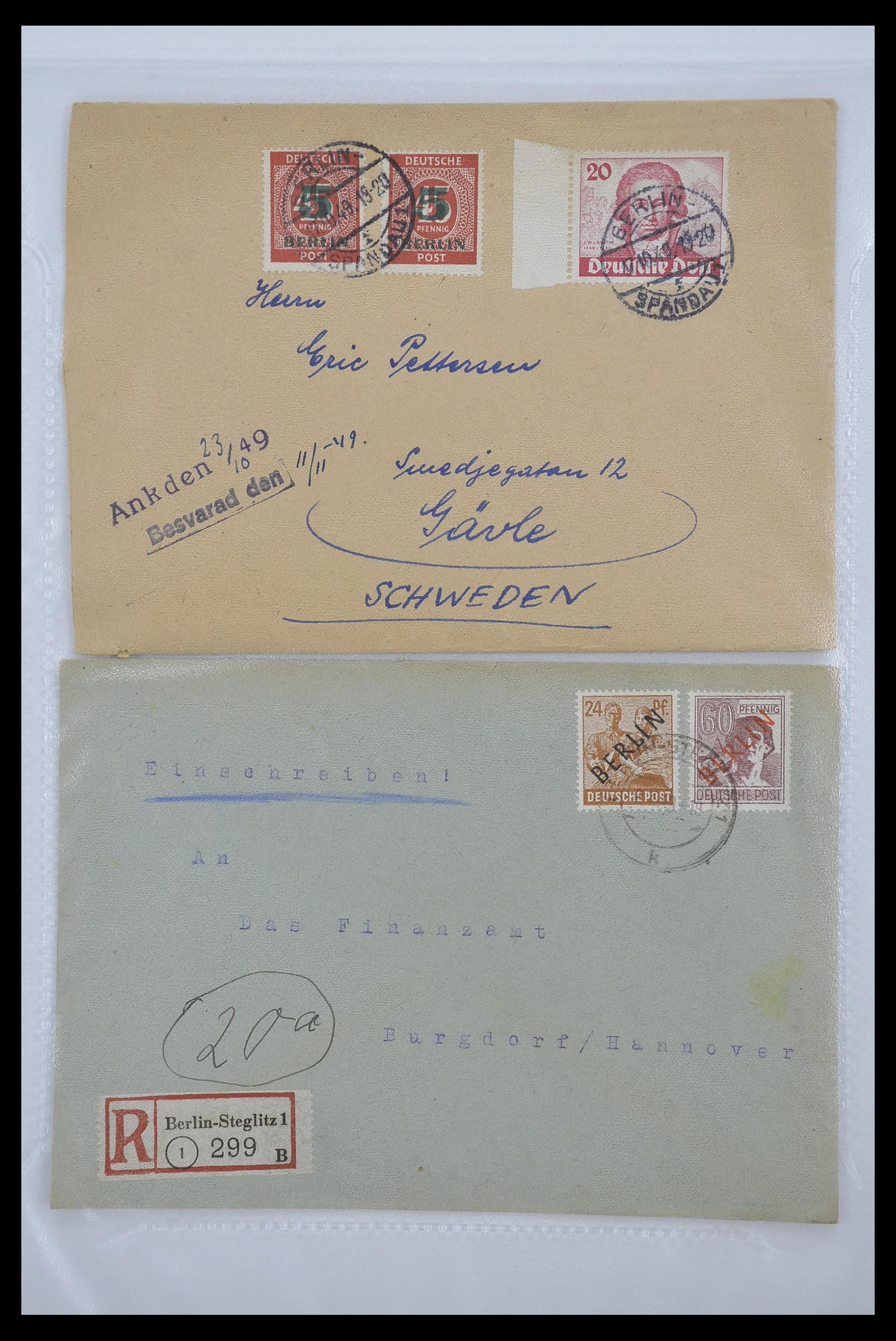 33290 017 - Postzegelverzameling 33290 Berlijn brieven 1948-1957.