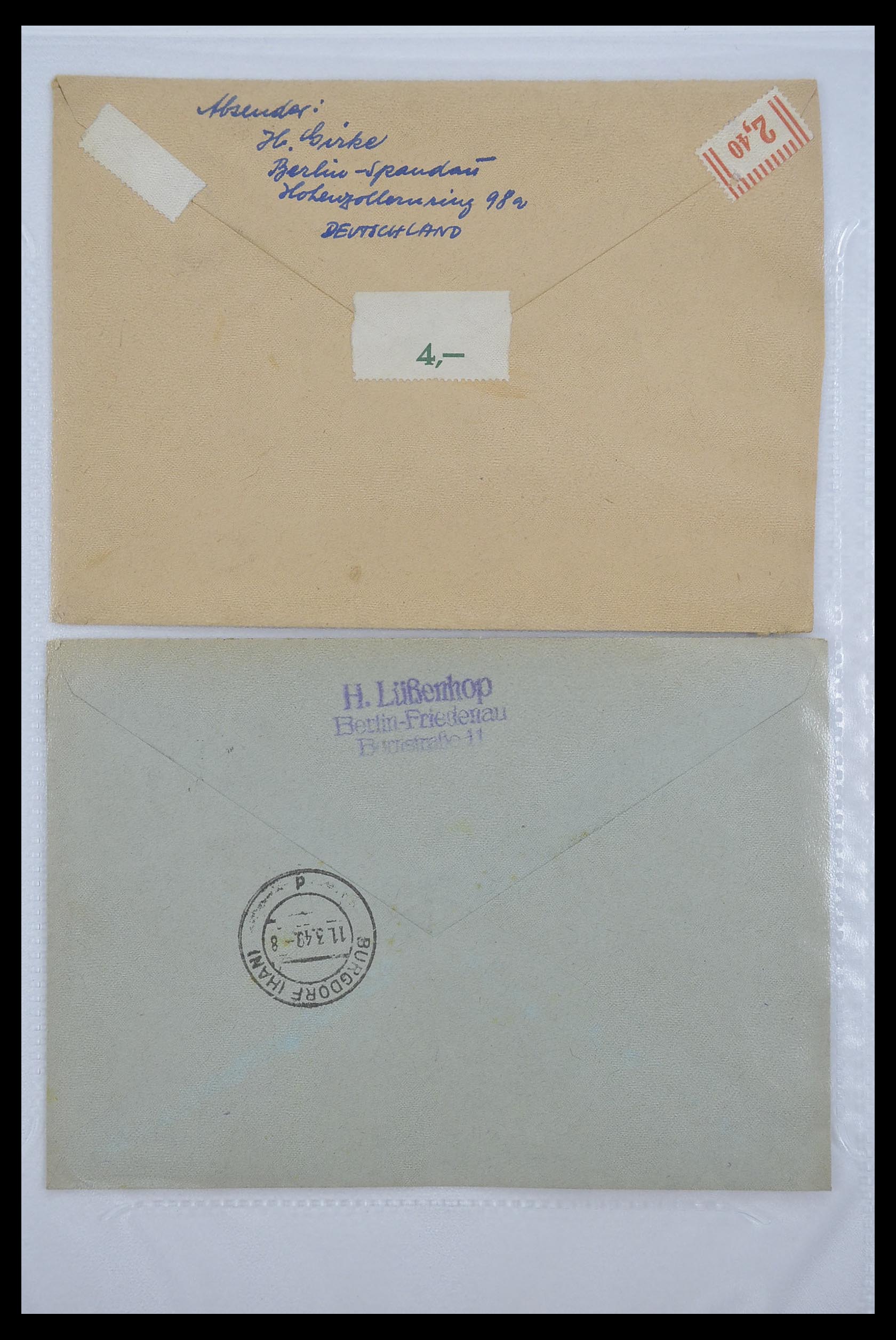33290 018 - Postzegelverzameling 33290 Berlijn brieven 1948-1957.