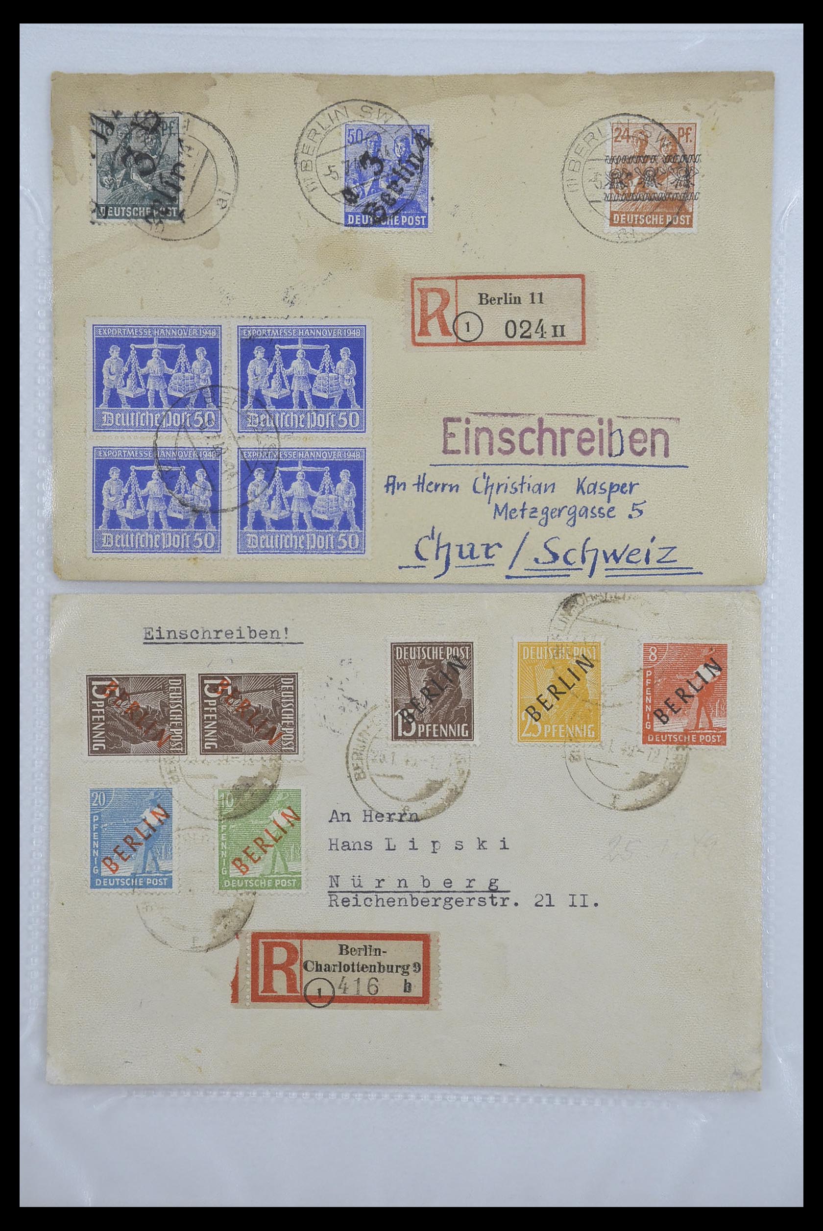 33290 019 - Postzegelverzameling 33290 Berlijn brieven 1948-1957.