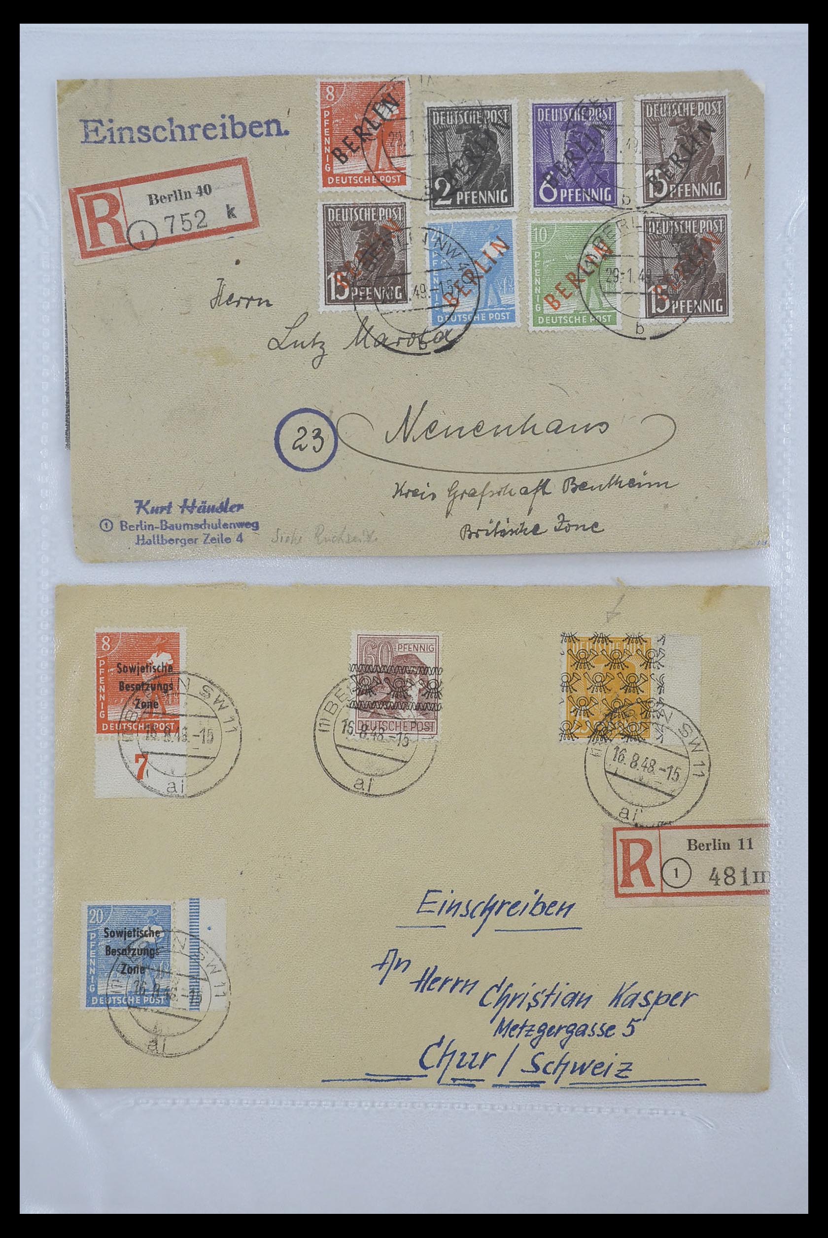 33290 021 - Postzegelverzameling 33290 Berlijn brieven 1948-1957.
