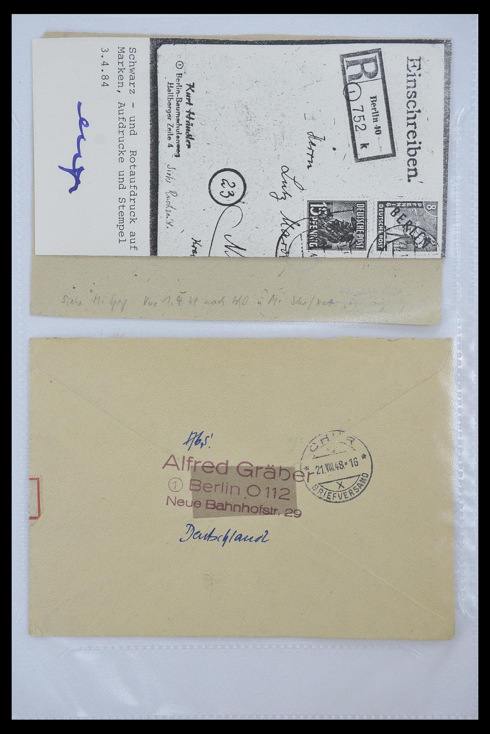 33290 022 - Postzegelverzameling 33290 Berlijn brieven 1948-1957.