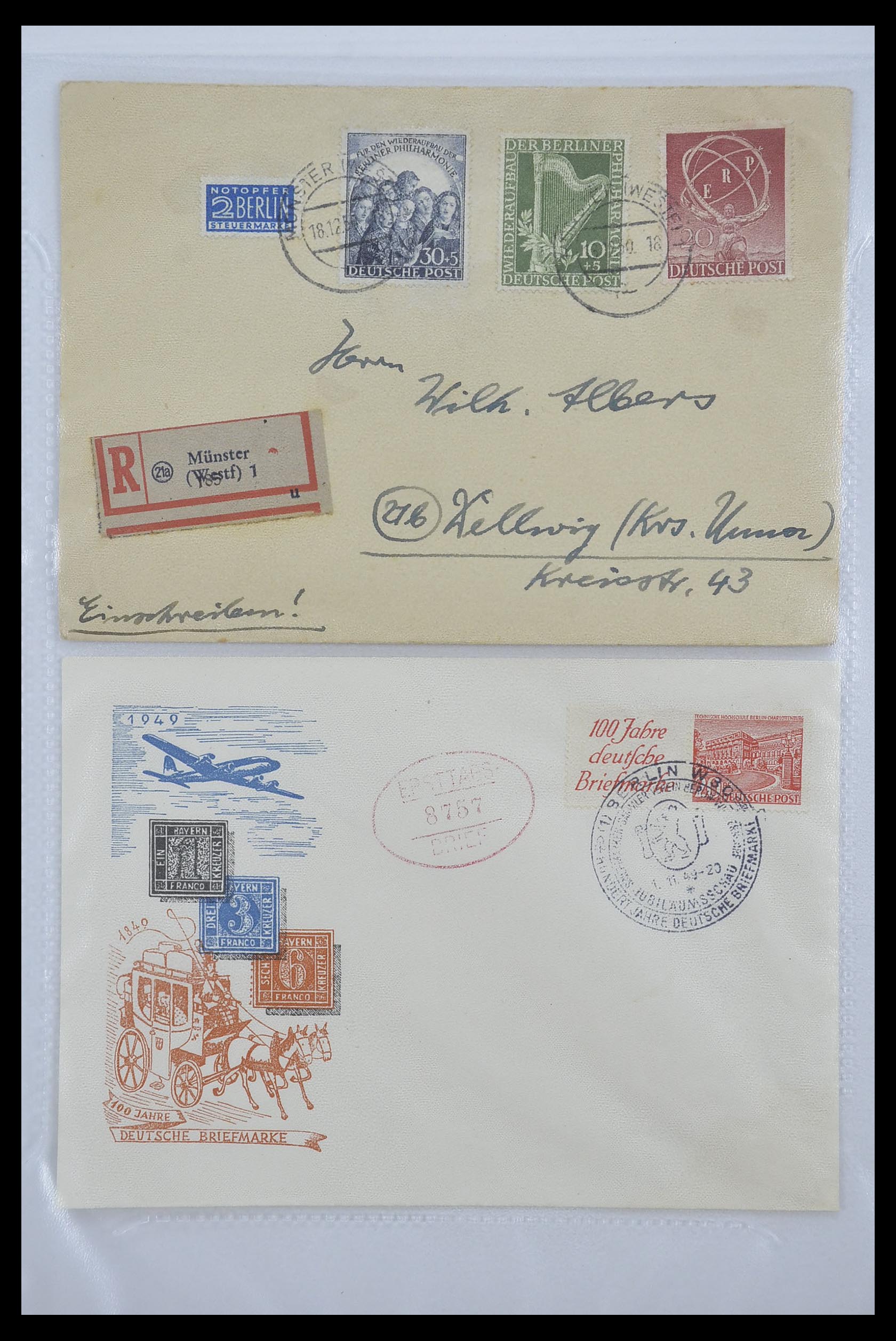 33290 023 - Postzegelverzameling 33290 Berlijn brieven 1948-1957.