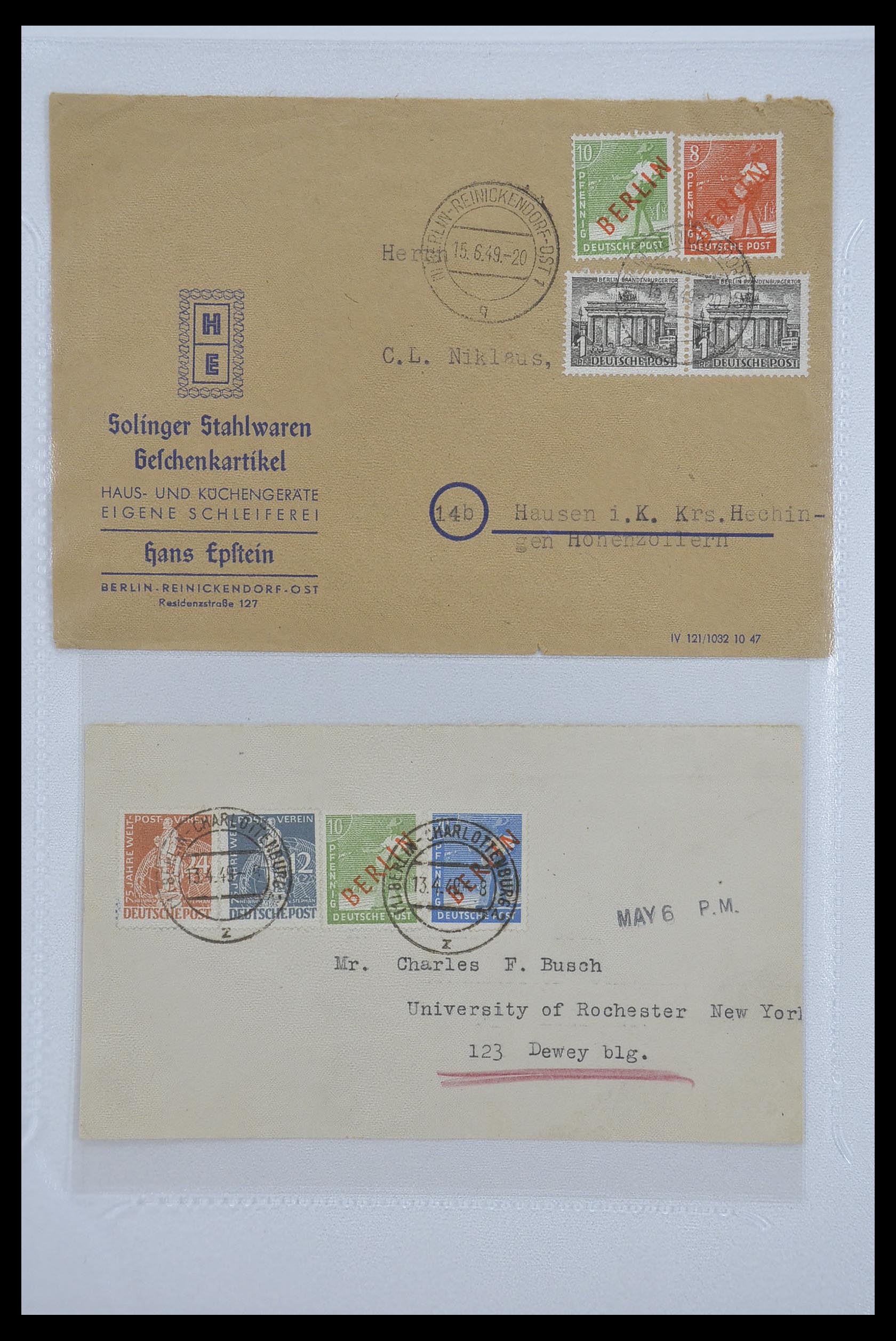 33290 025 - Postzegelverzameling 33290 Berlijn brieven 1948-1957.