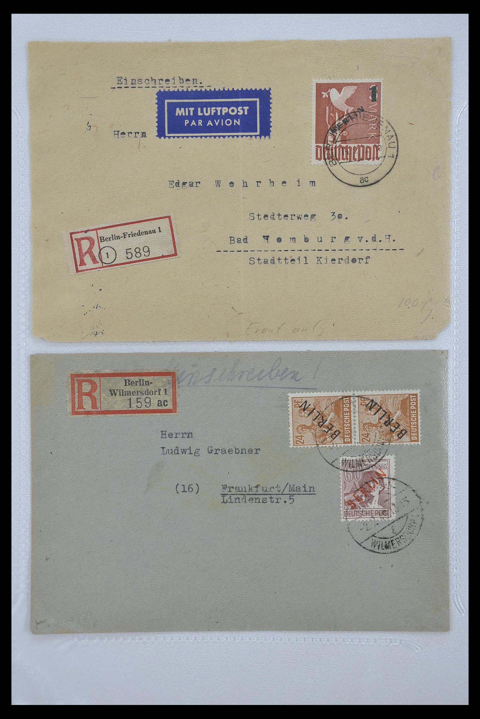 33290 031 - Postzegelverzameling 33290 Berlijn brieven 1948-1957.