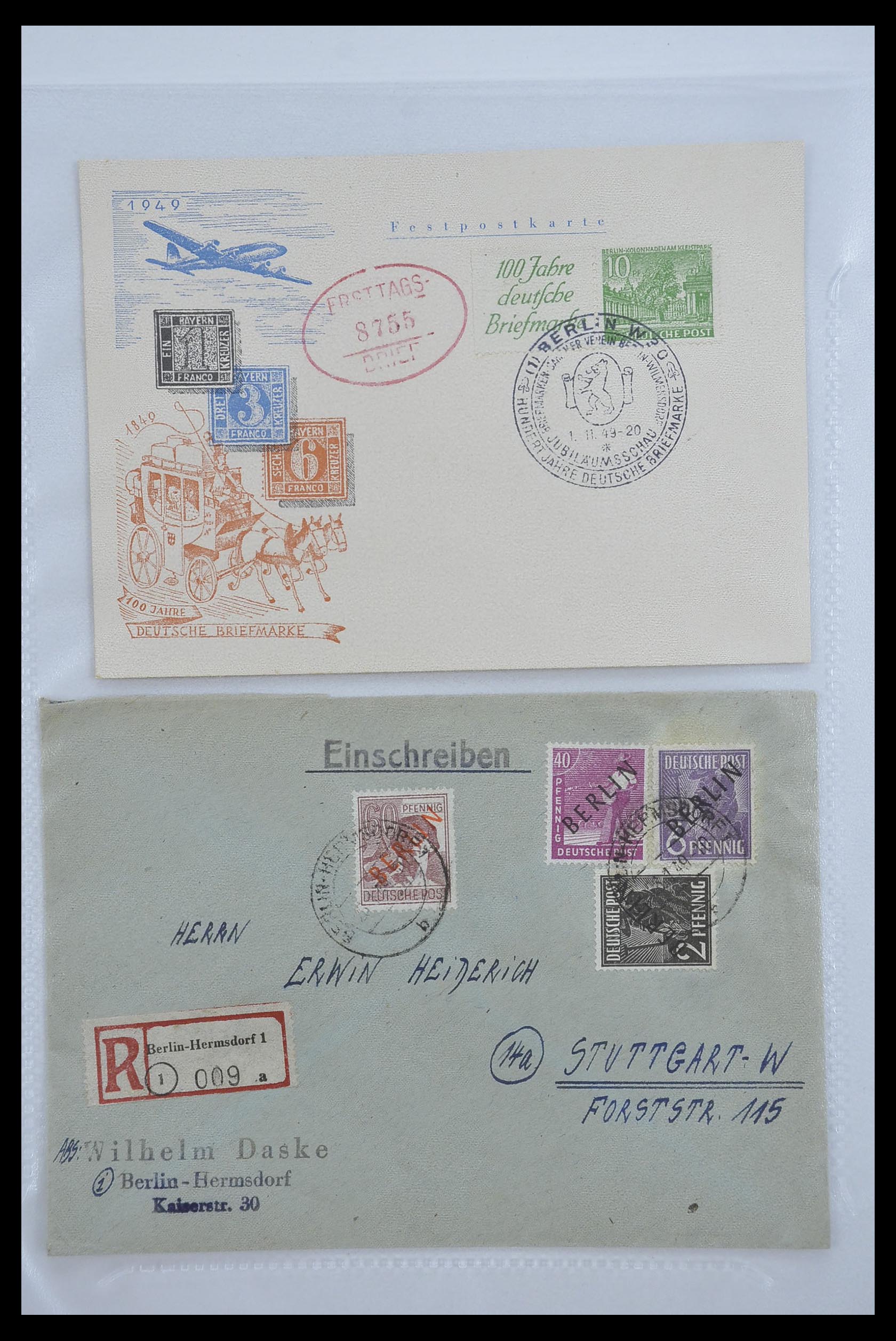 33290 033 - Postzegelverzameling 33290 Berlijn brieven 1948-1957.