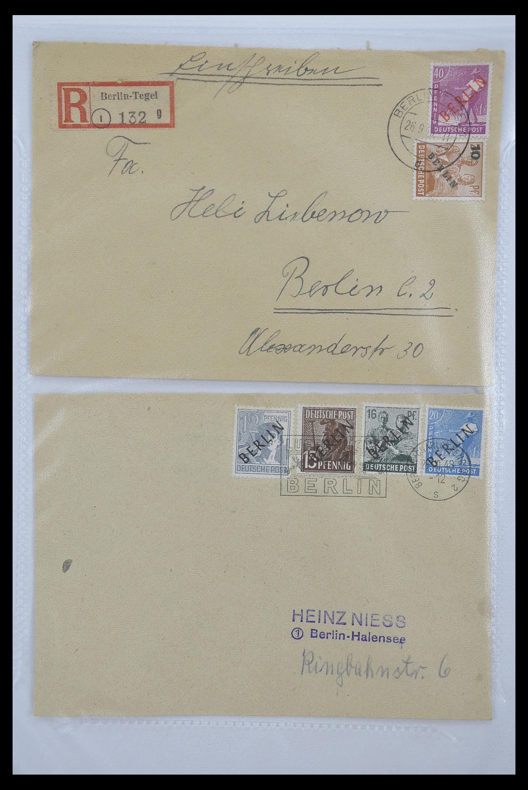 33290 035 - Postzegelverzameling 33290 Berlijn brieven 1948-1957.