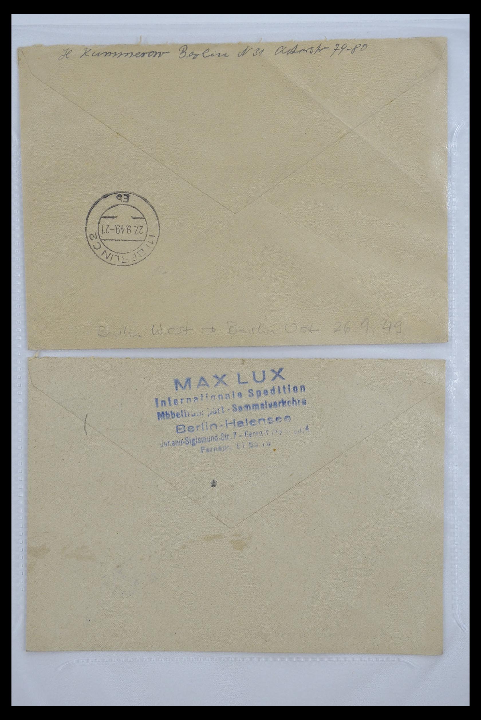 33290 036 - Postzegelverzameling 33290 Berlijn brieven 1948-1957.
