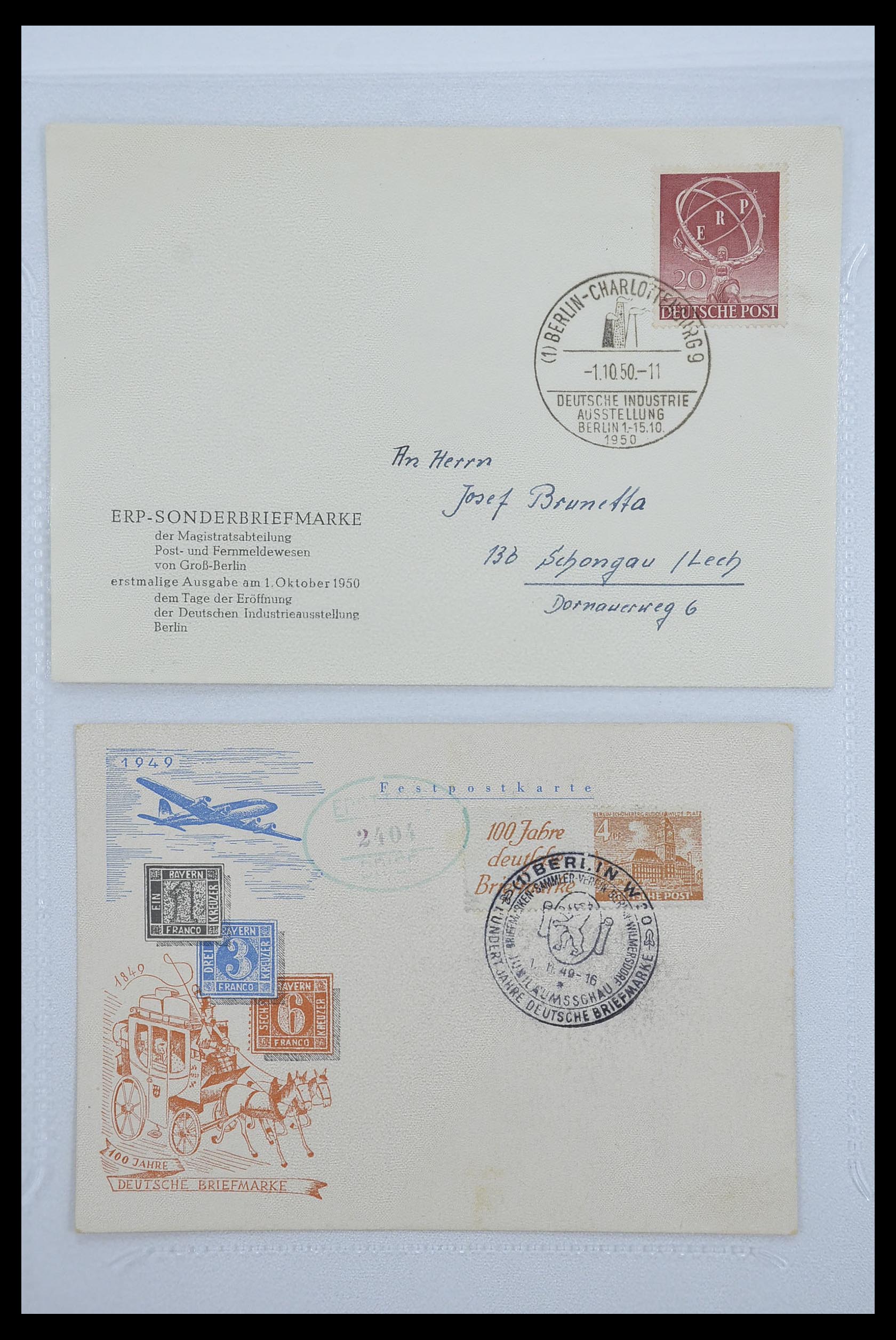 33290 039 - Postzegelverzameling 33290 Berlijn brieven 1948-1957.