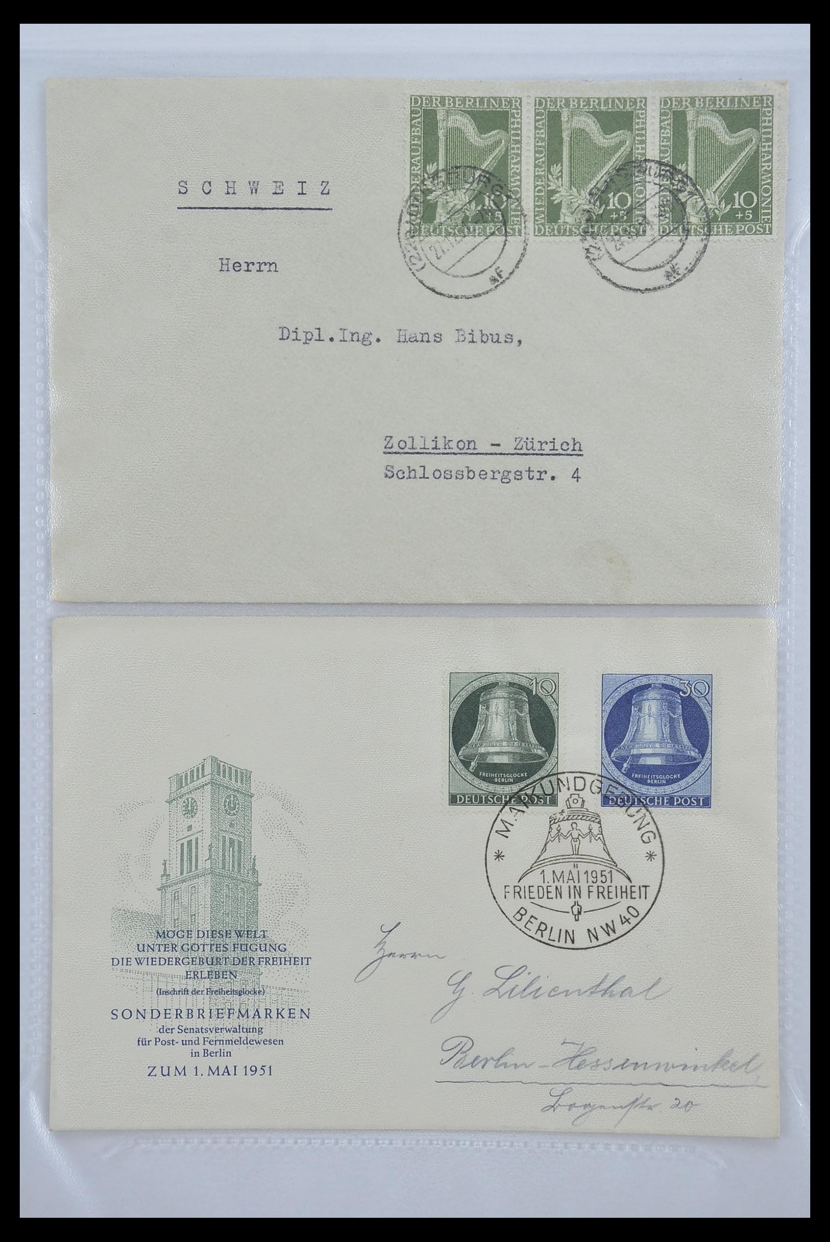 33290 045 - Postzegelverzameling 33290 Berlijn brieven 1948-1957.