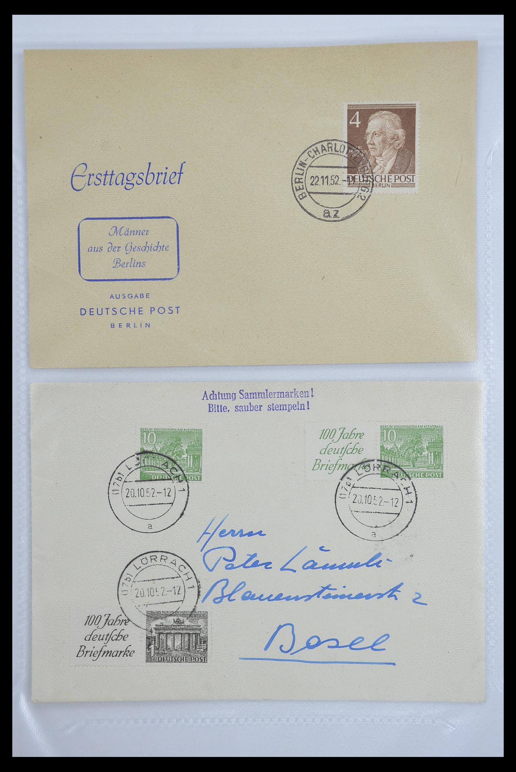 33290 051 - Postzegelverzameling 33290 Berlijn brieven 1948-1957.