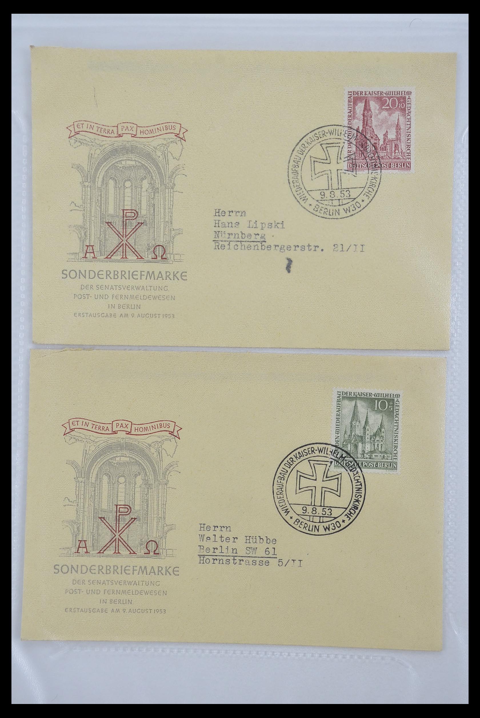 33290 053 - Postzegelverzameling 33290 Berlijn brieven 1948-1957.