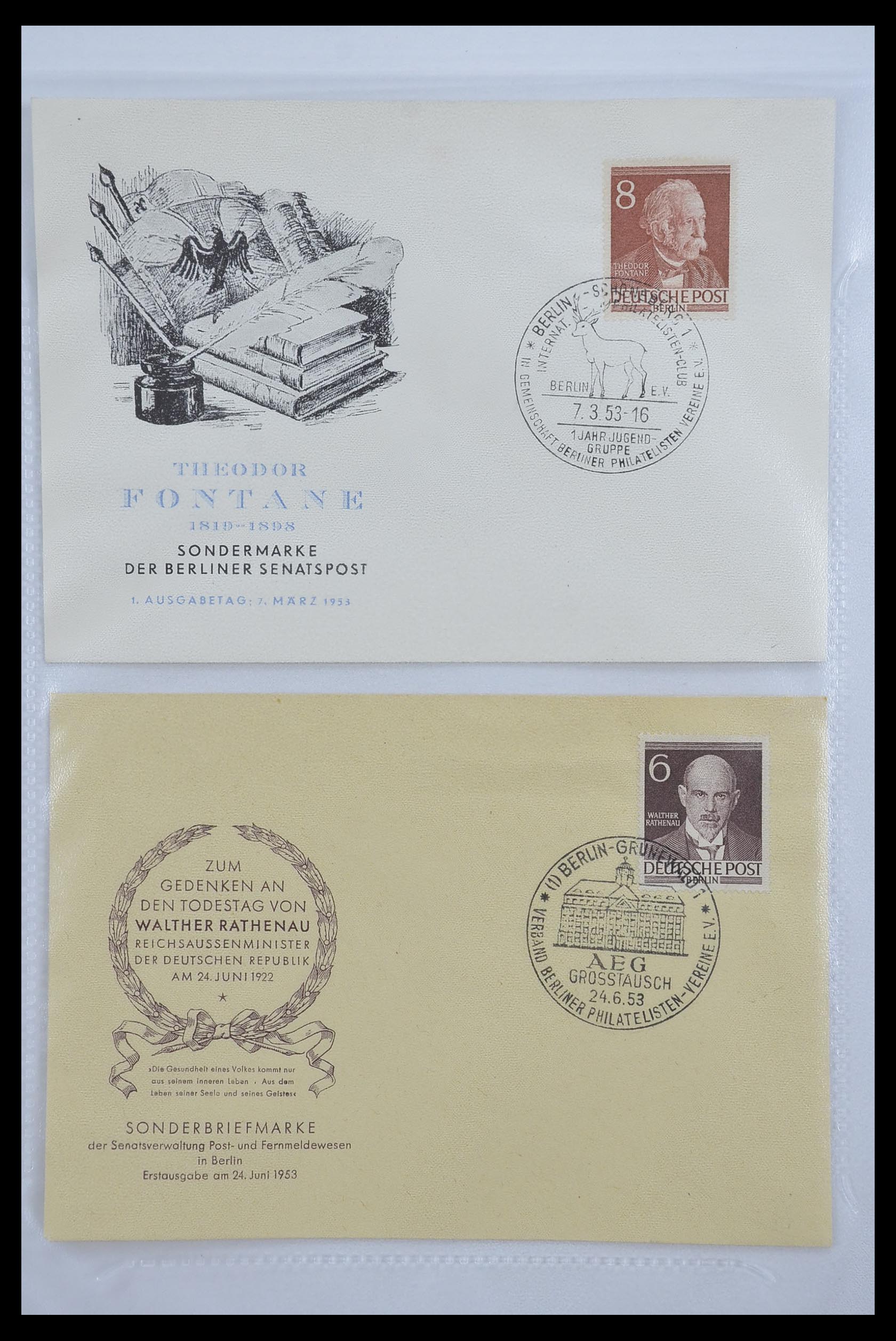 33290 057 - Postzegelverzameling 33290 Berlijn brieven 1948-1957.