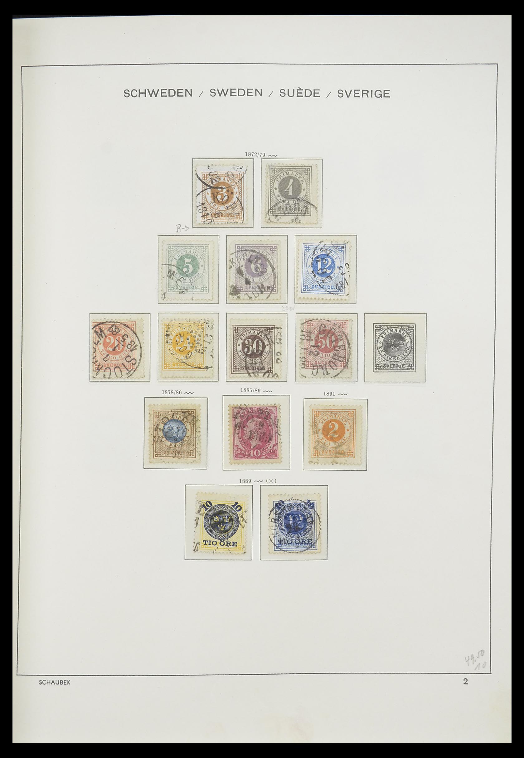 33293 003 - Postzegelverzameling 33293 Zweden 1855-1996.
