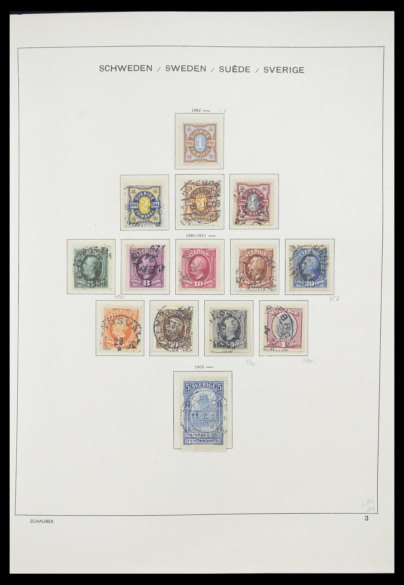 33293 005 - Postzegelverzameling 33293 Zweden 1855-1996.