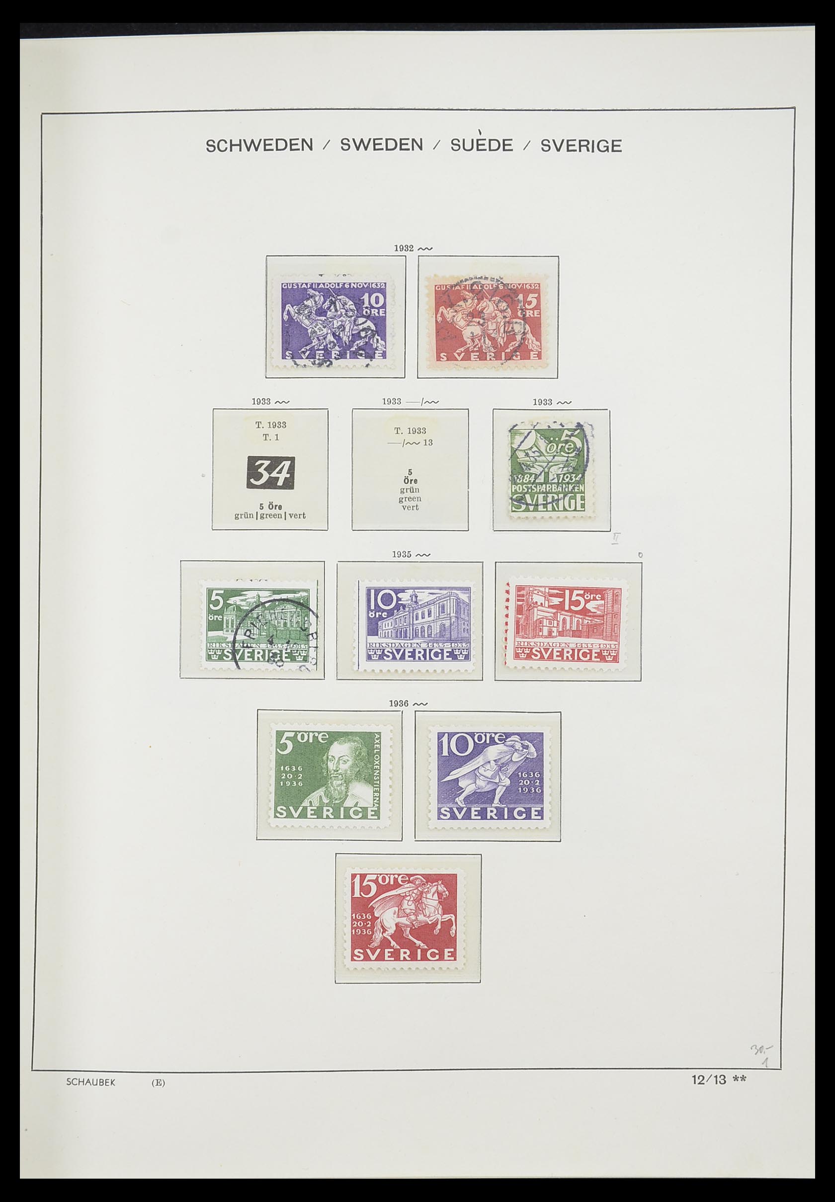 33293 021 - Postzegelverzameling 33293 Zweden 1855-1996.