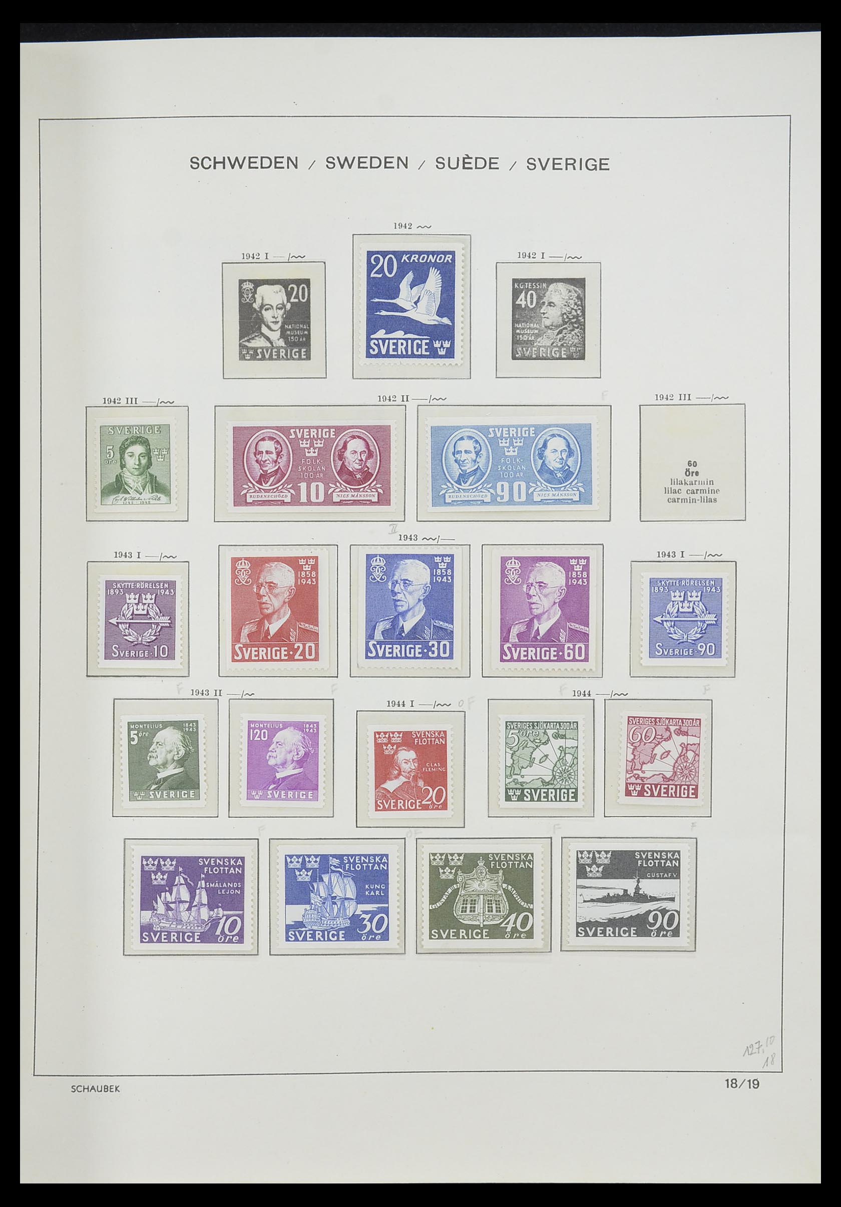 33293 031 - Postzegelverzameling 33293 Zweden 1855-1996.