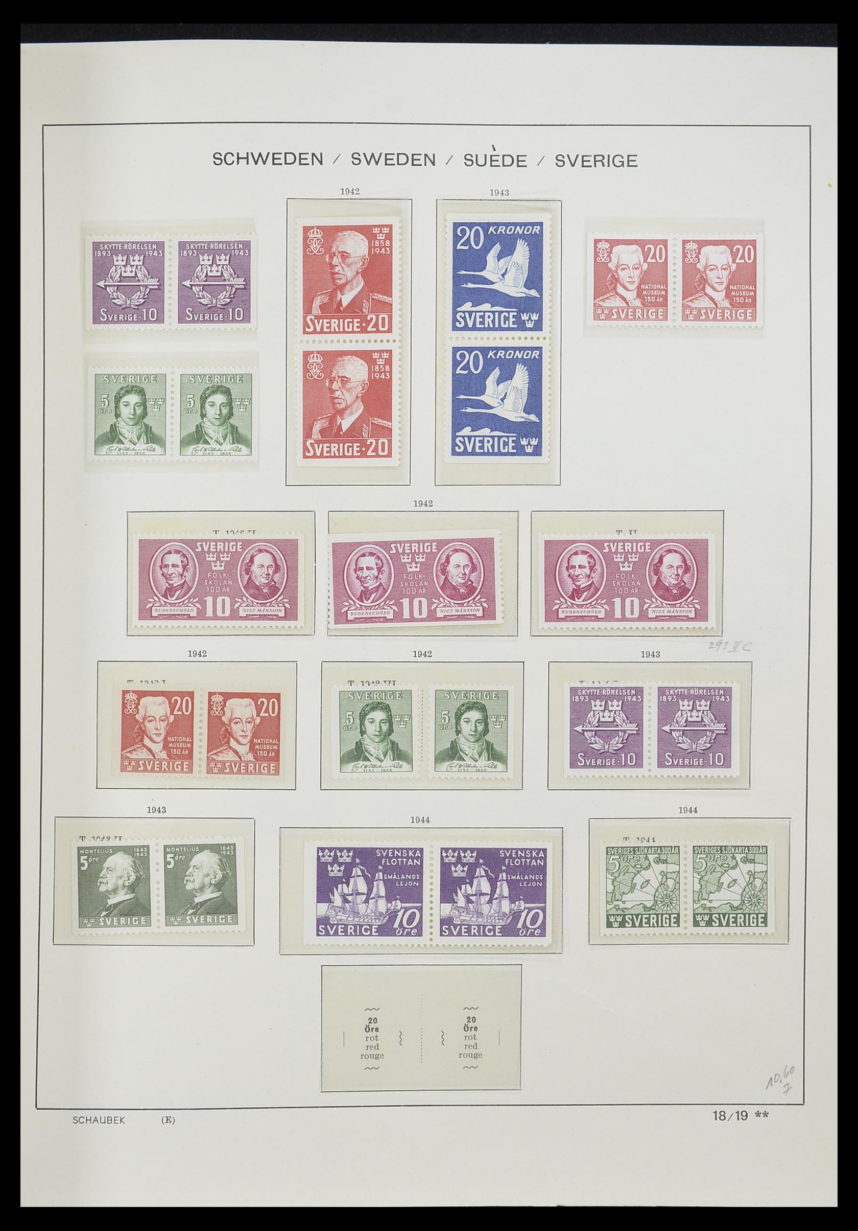 33293 032 - Postzegelverzameling 33293 Zweden 1855-1996.