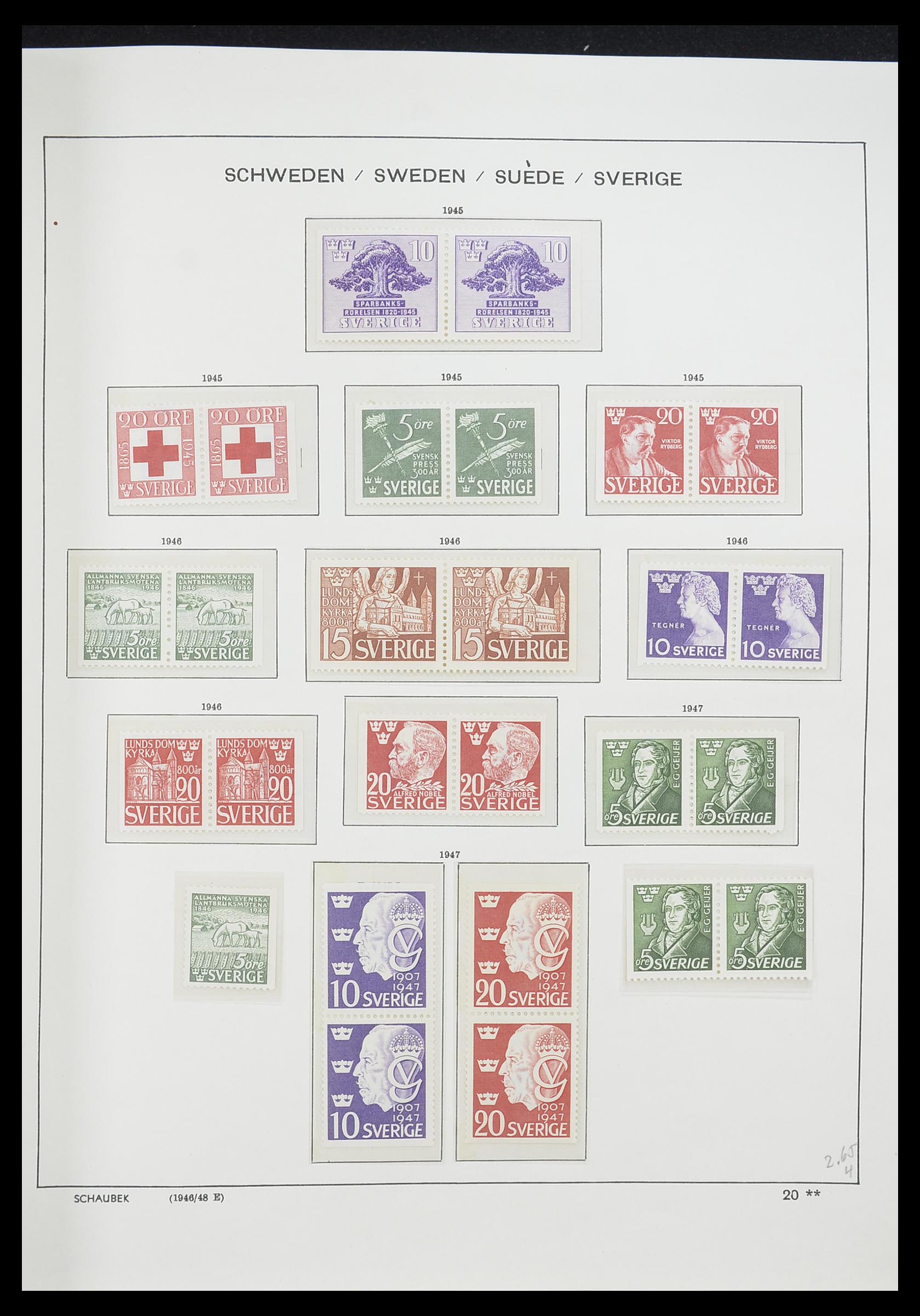 33293 034 - Postzegelverzameling 33293 Zweden 1855-1996.