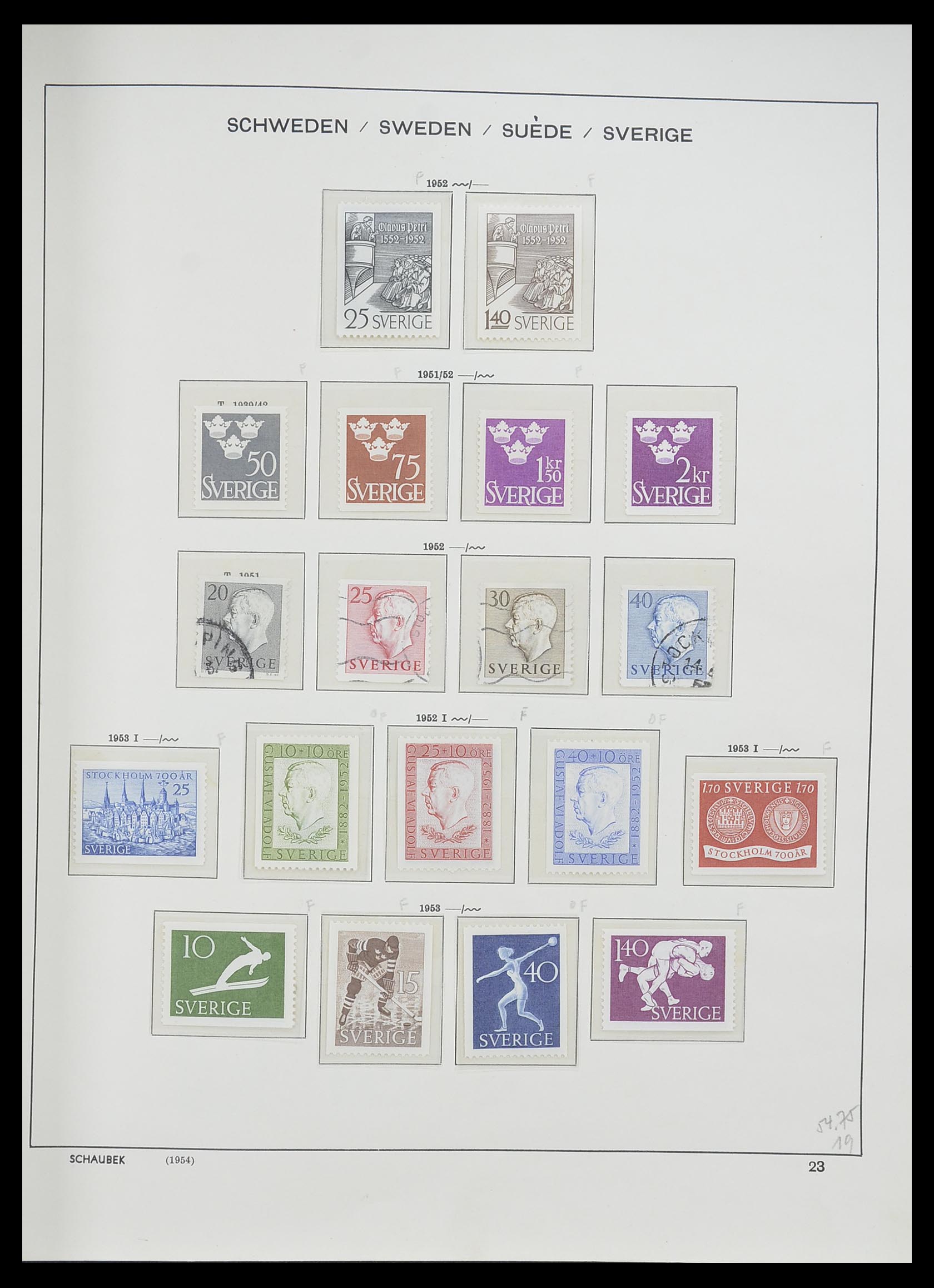 33293 039 - Postzegelverzameling 33293 Zweden 1855-1996.