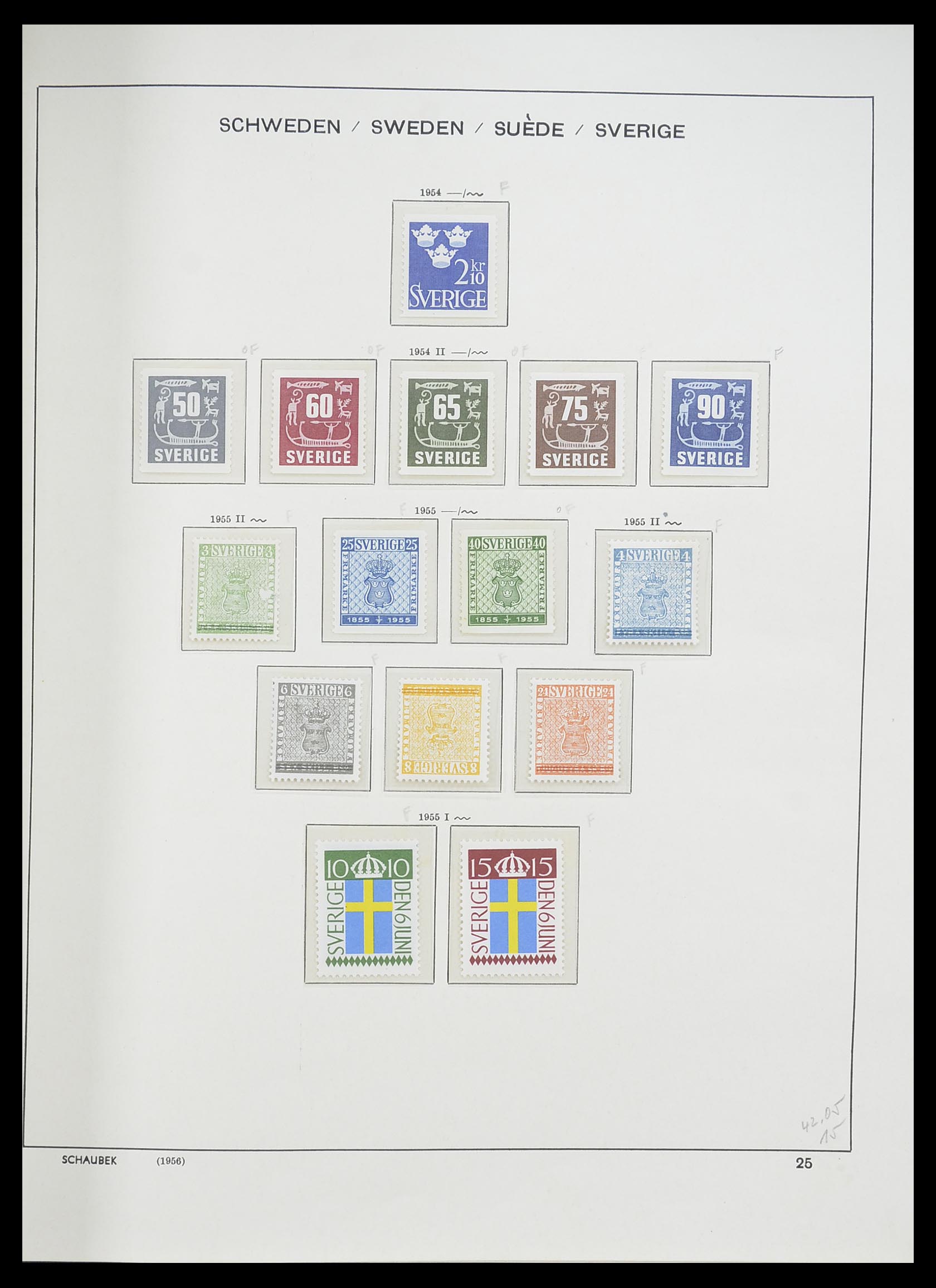 33293 043 - Postzegelverzameling 33293 Zweden 1855-1996.