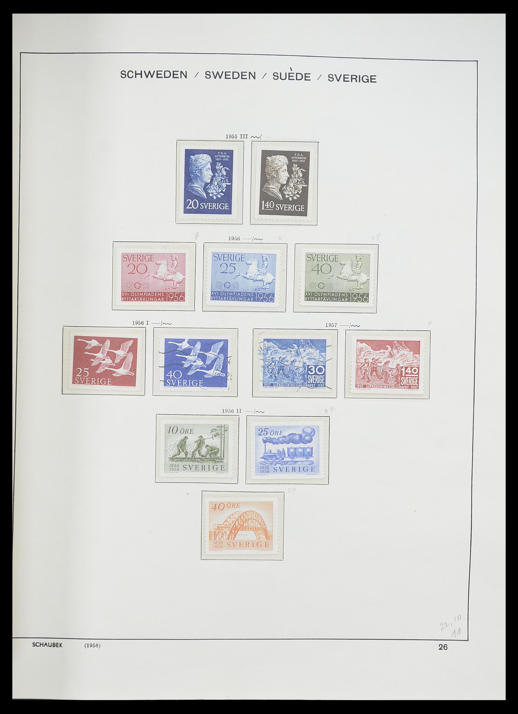33293 050 - Postzegelverzameling 33293 Zweden 1855-1996.