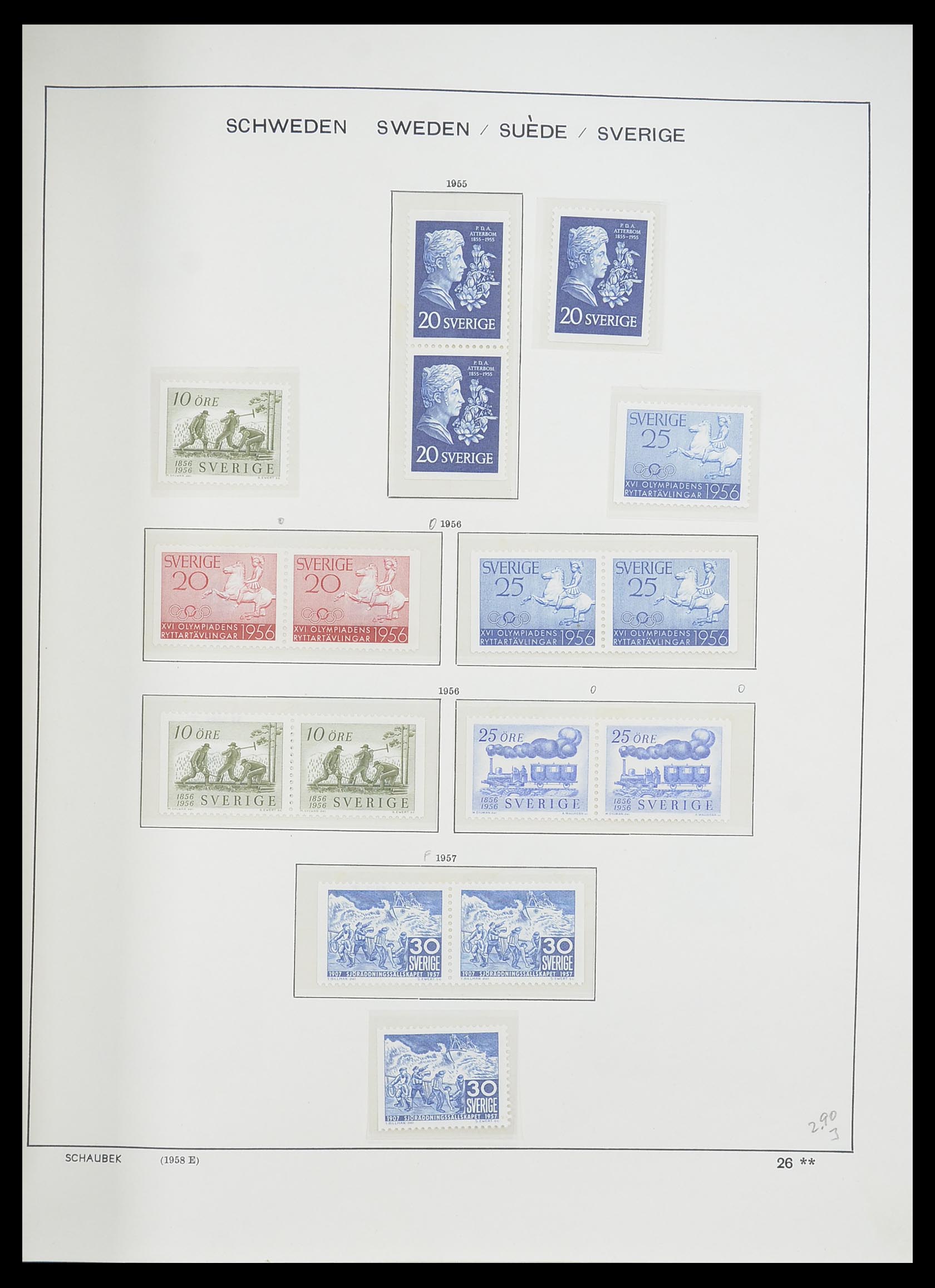 33293 051 - Postzegelverzameling 33293 Zweden 1855-1996.