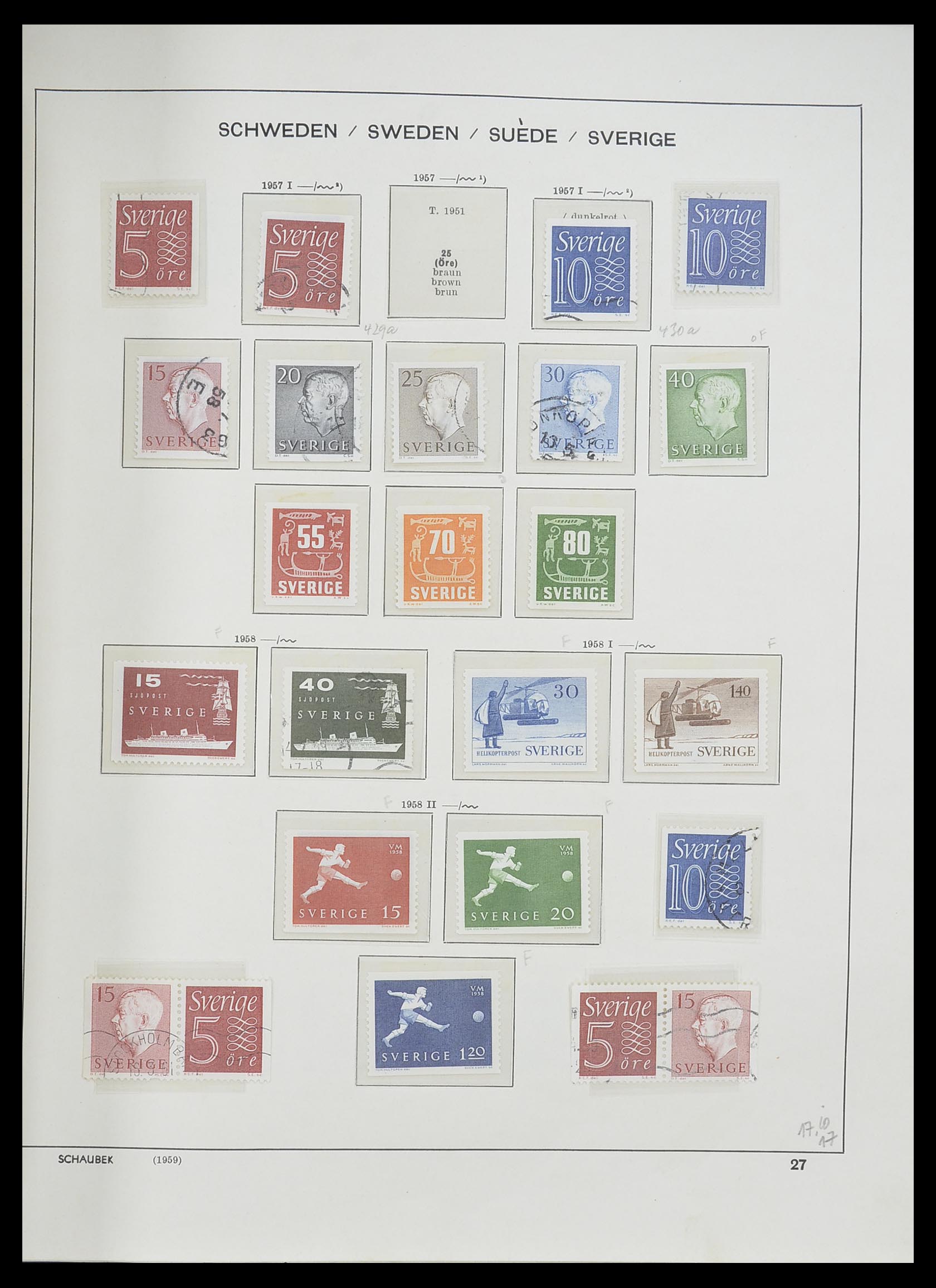 33293 052 - Postzegelverzameling 33293 Zweden 1855-1996.