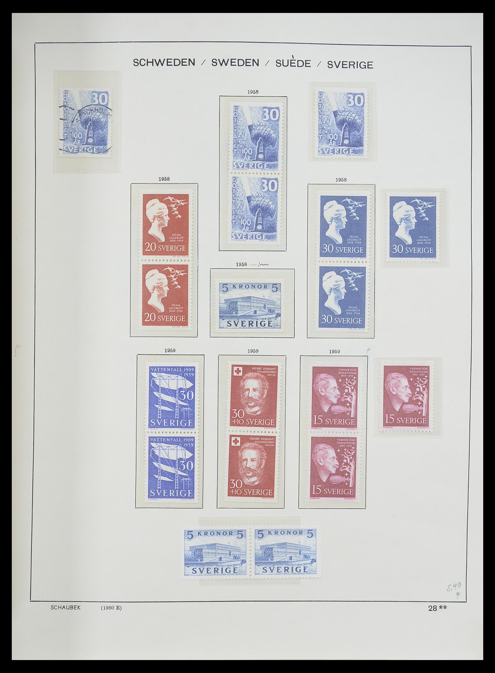 33293 055 - Postzegelverzameling 33293 Zweden 1855-1996.