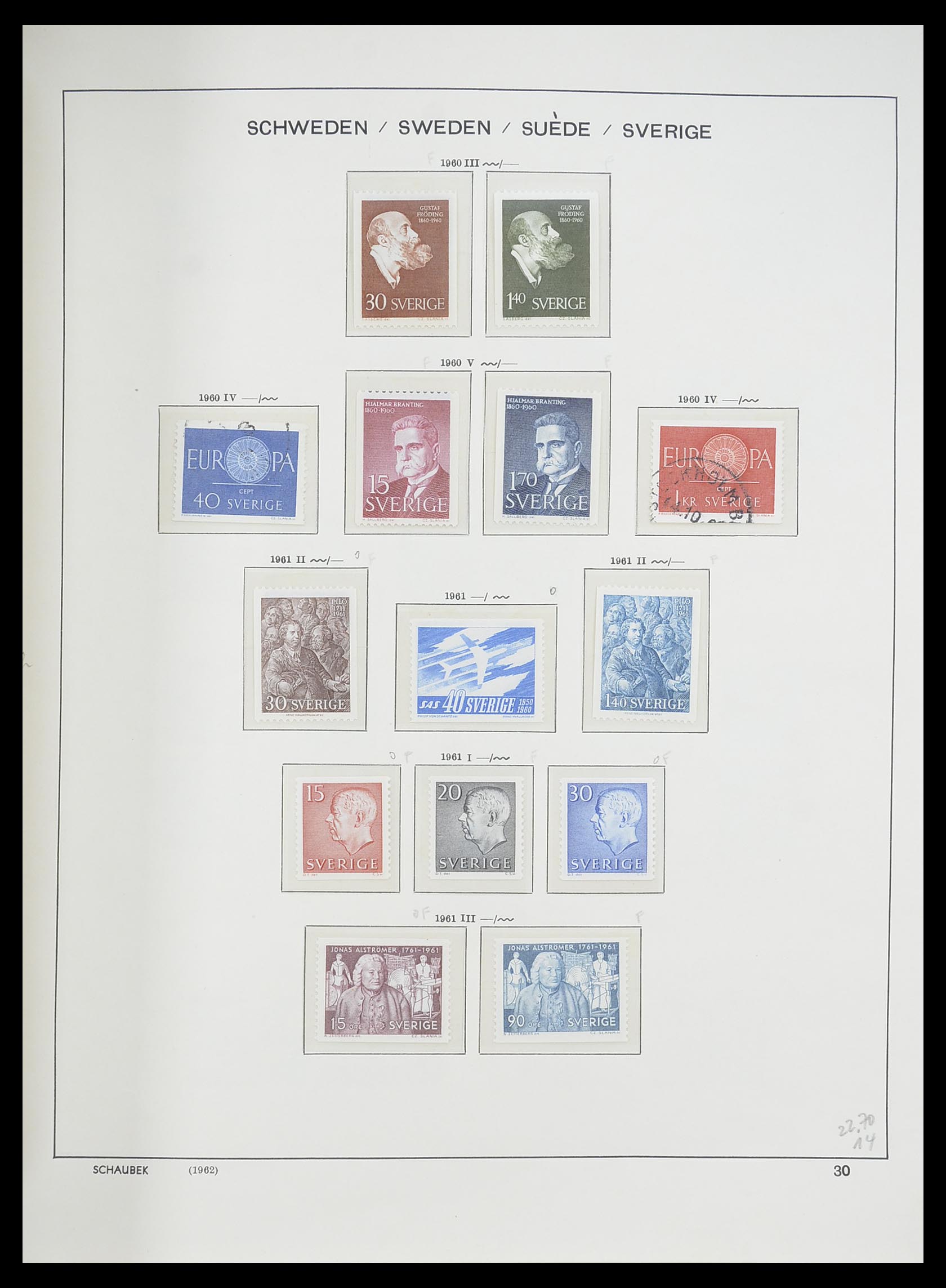 33293 058 - Postzegelverzameling 33293 Zweden 1855-1996.