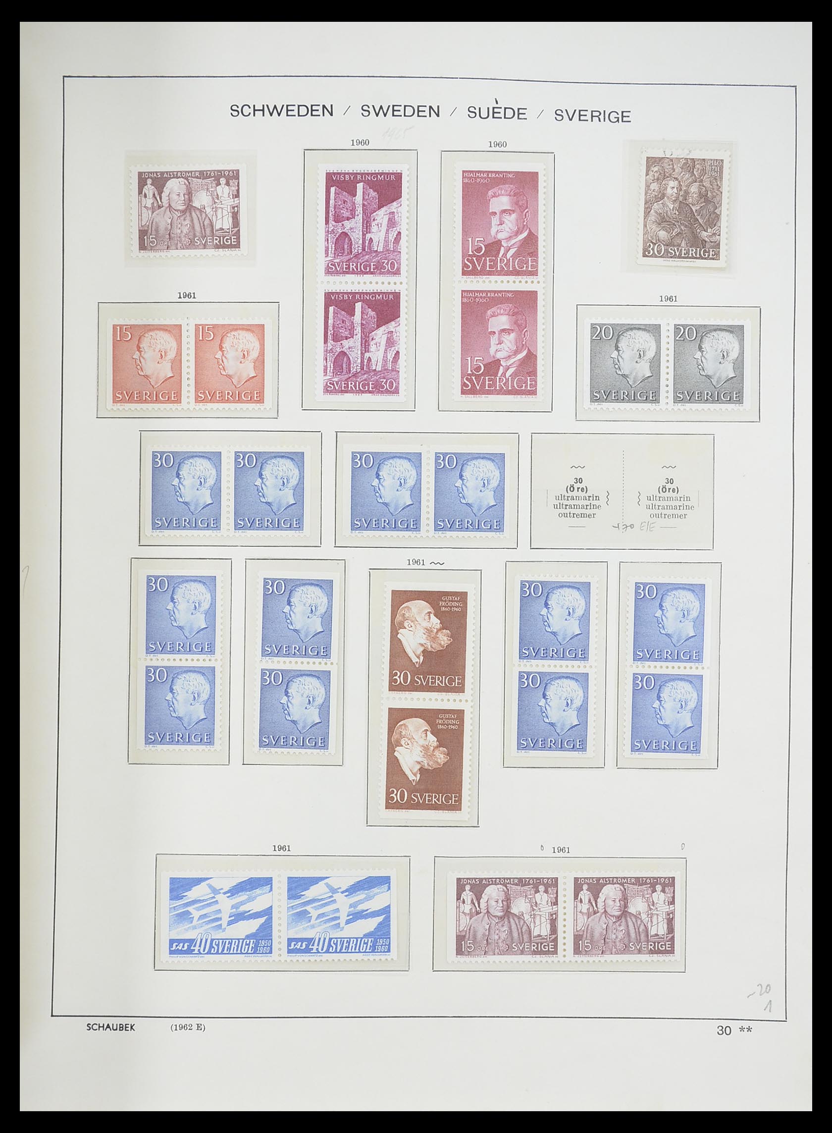 33293 059 - Postzegelverzameling 33293 Zweden 1855-1996.