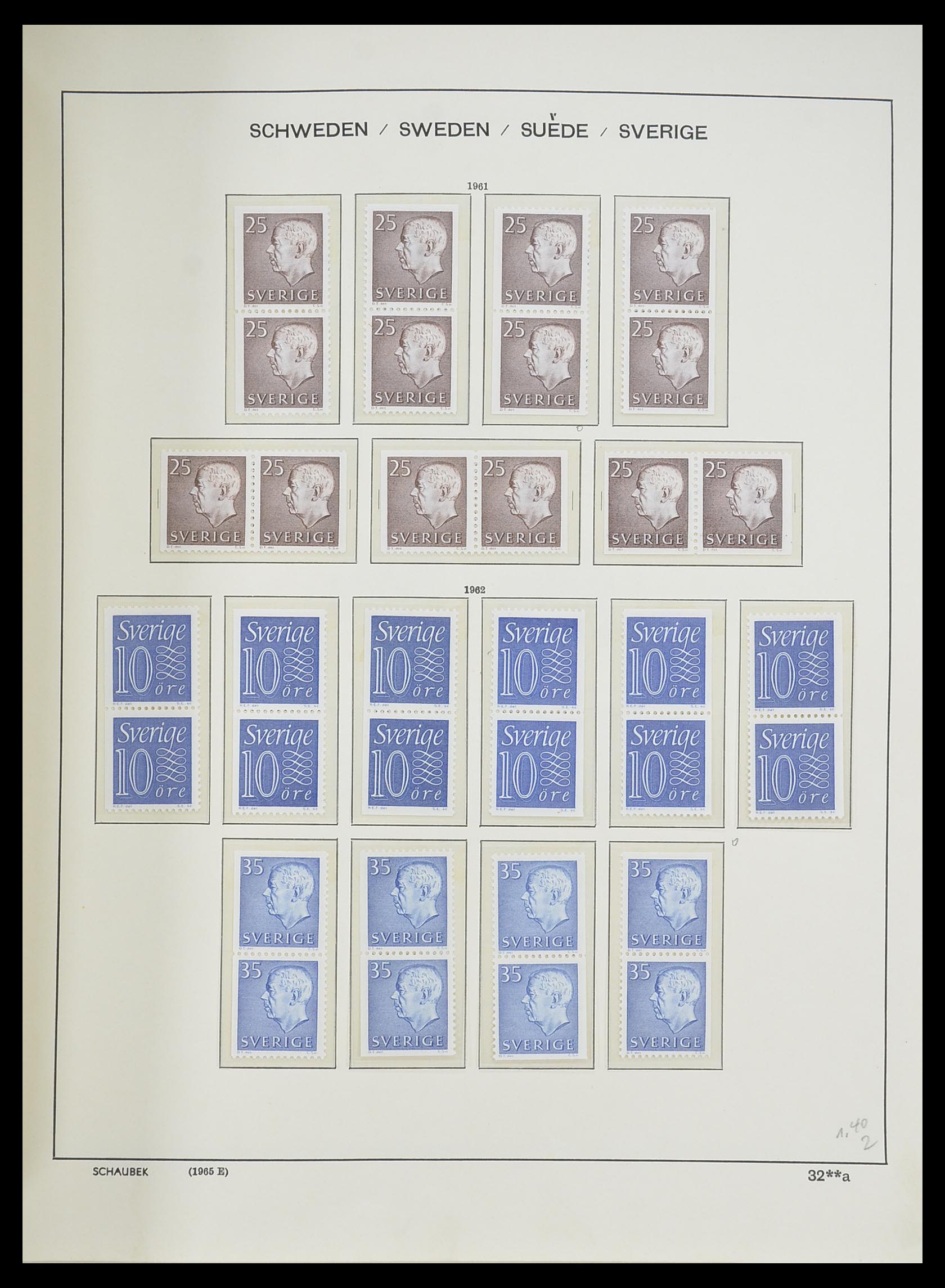 33293 064 - Postzegelverzameling 33293 Zweden 1855-1996.