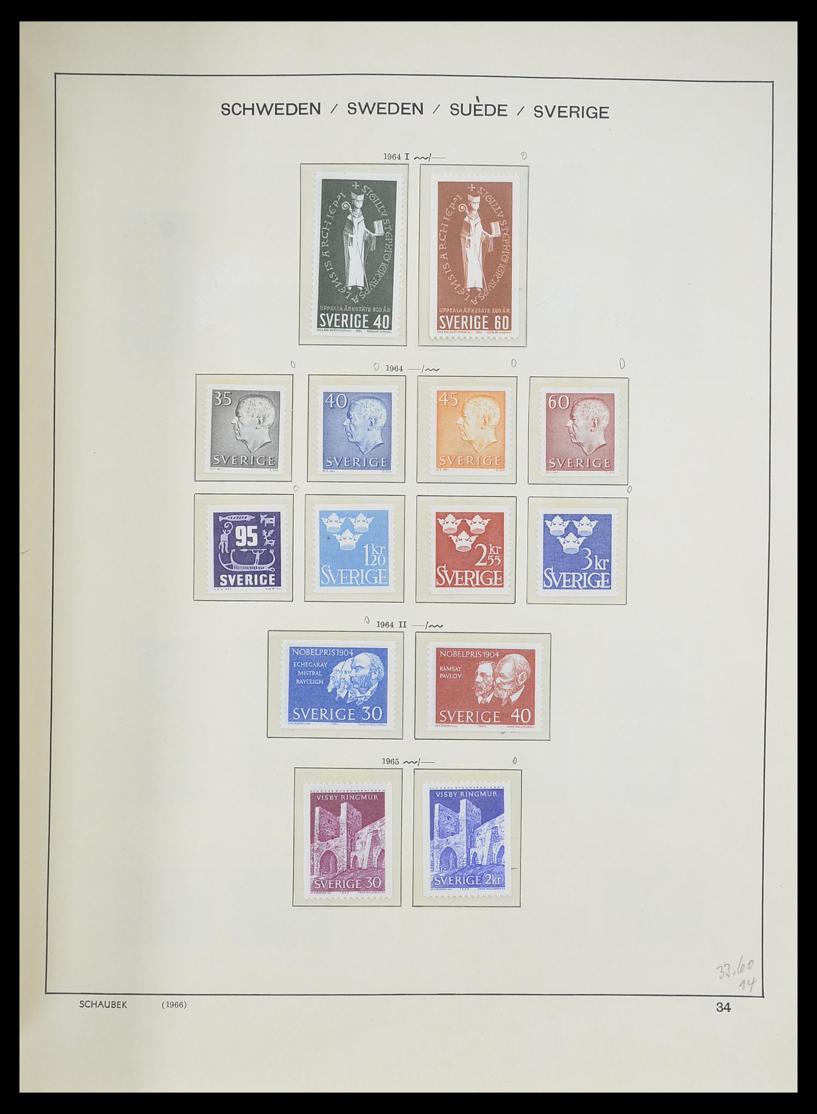 33293 067 - Postzegelverzameling 33293 Zweden 1855-1996.
