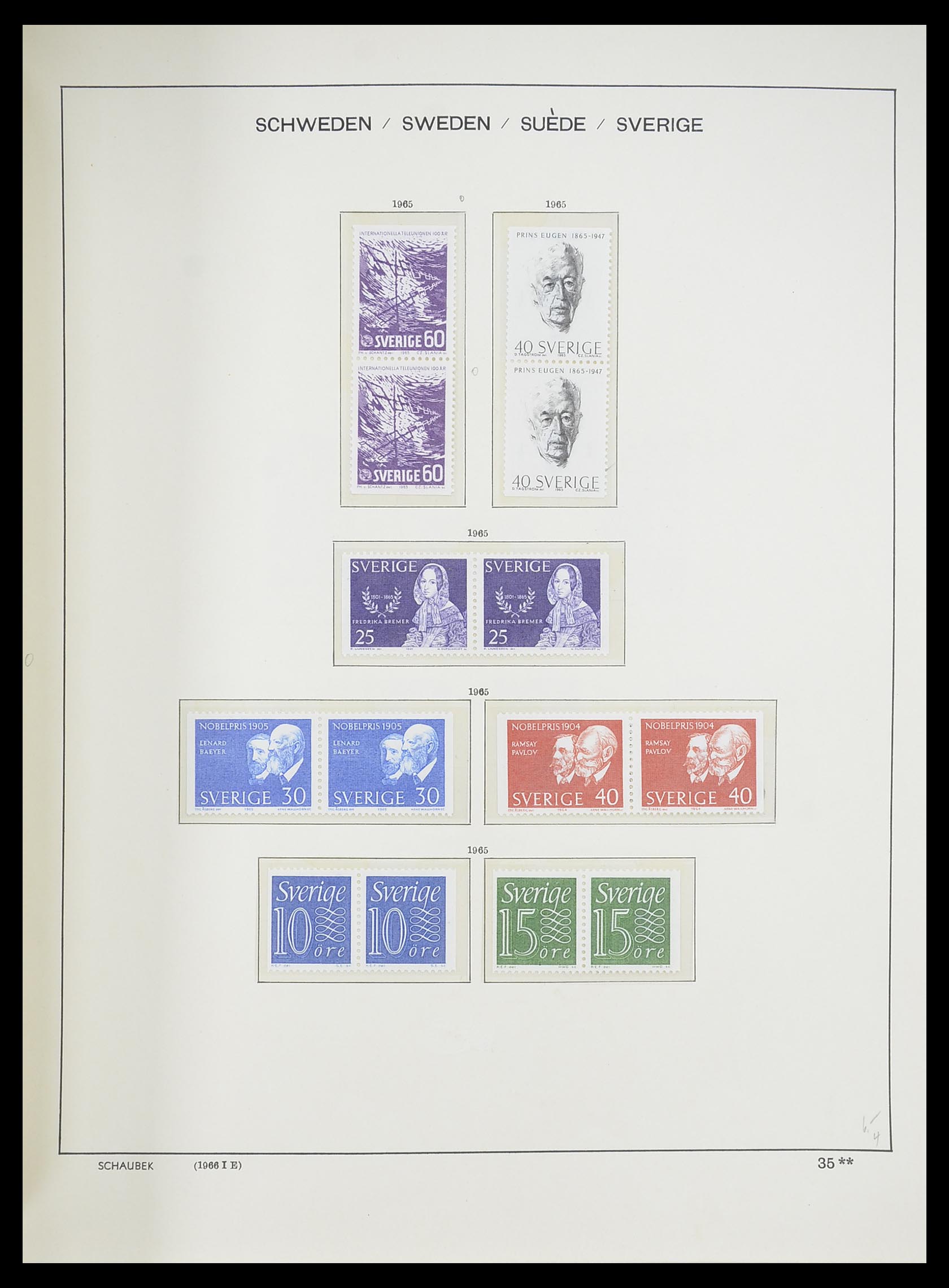 33293 070 - Postzegelverzameling 33293 Zweden 1855-1996.