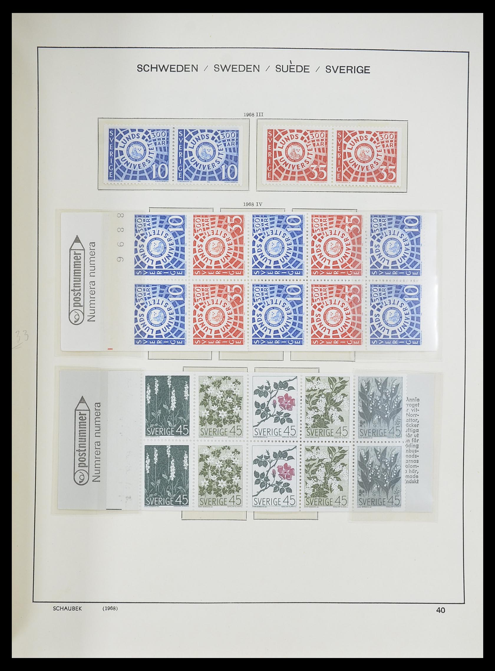 33293 080 - Postzegelverzameling 33293 Zweden 1855-1996.