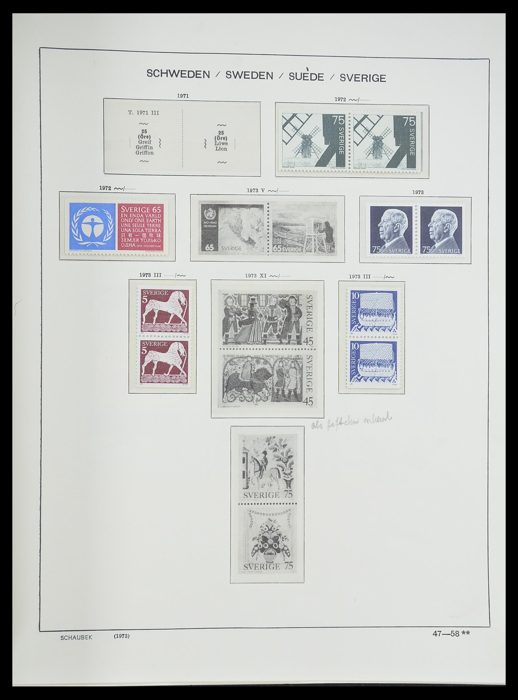33293 104 - Postzegelverzameling 33293 Zweden 1855-1996.
