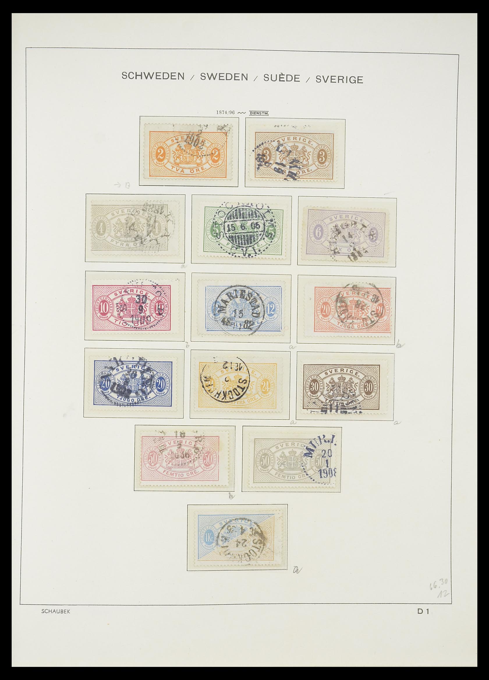 33293 272 - Postzegelverzameling 33293 Zweden 1855-1996.